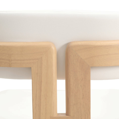 Velo Series Dining Chair with Upholstered Leather and Rubberwood Legs