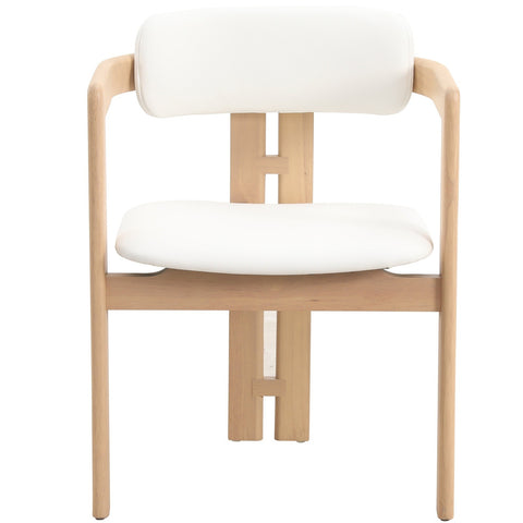 Velo Series Dining Chair with Upholstered Leather and Rubberwood Legs