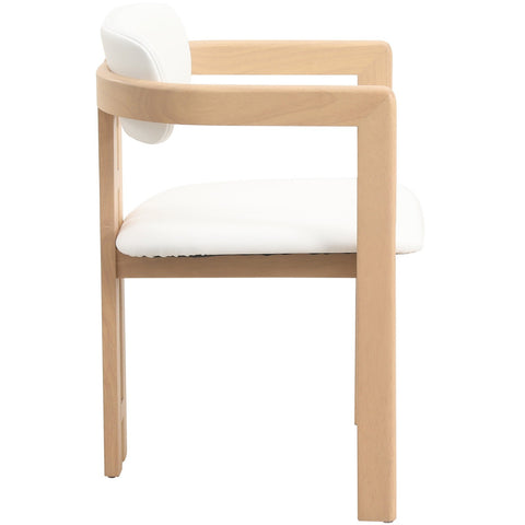 Velo Series Dining Chair with Upholstered Leather and Rubberwood Legs