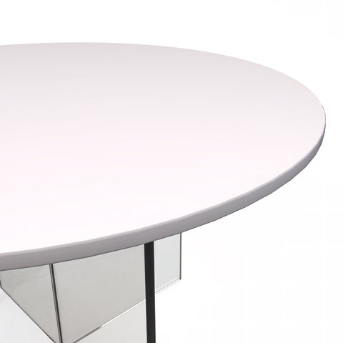 Valore Side Table with Round MDF Tabletop and Sturdy Acrylic Cross Base