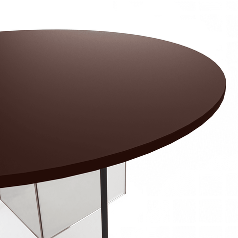 Valore Side Table with Round MDF Tabletop and Sturdy Acrylic Cross Base