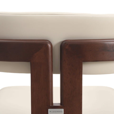 Velo Series Dining Chair with Upholstered Leather and Rubberwood Legs