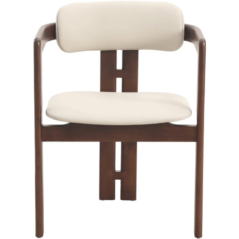 Velo Series Dining Chair with Upholstered Leather and Rubberwood Legs