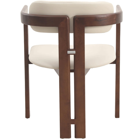 Velo Series Dining Chair with Upholstered Leather and Rubberwood Legs