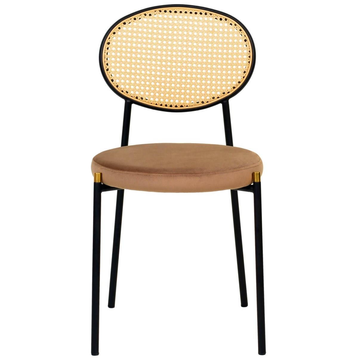 Verve 5 - Piece Dining Set with 36" Round Dining Table Black Sintered Stone Top and Black Pedestal with 4 Velvet Dining Chairs