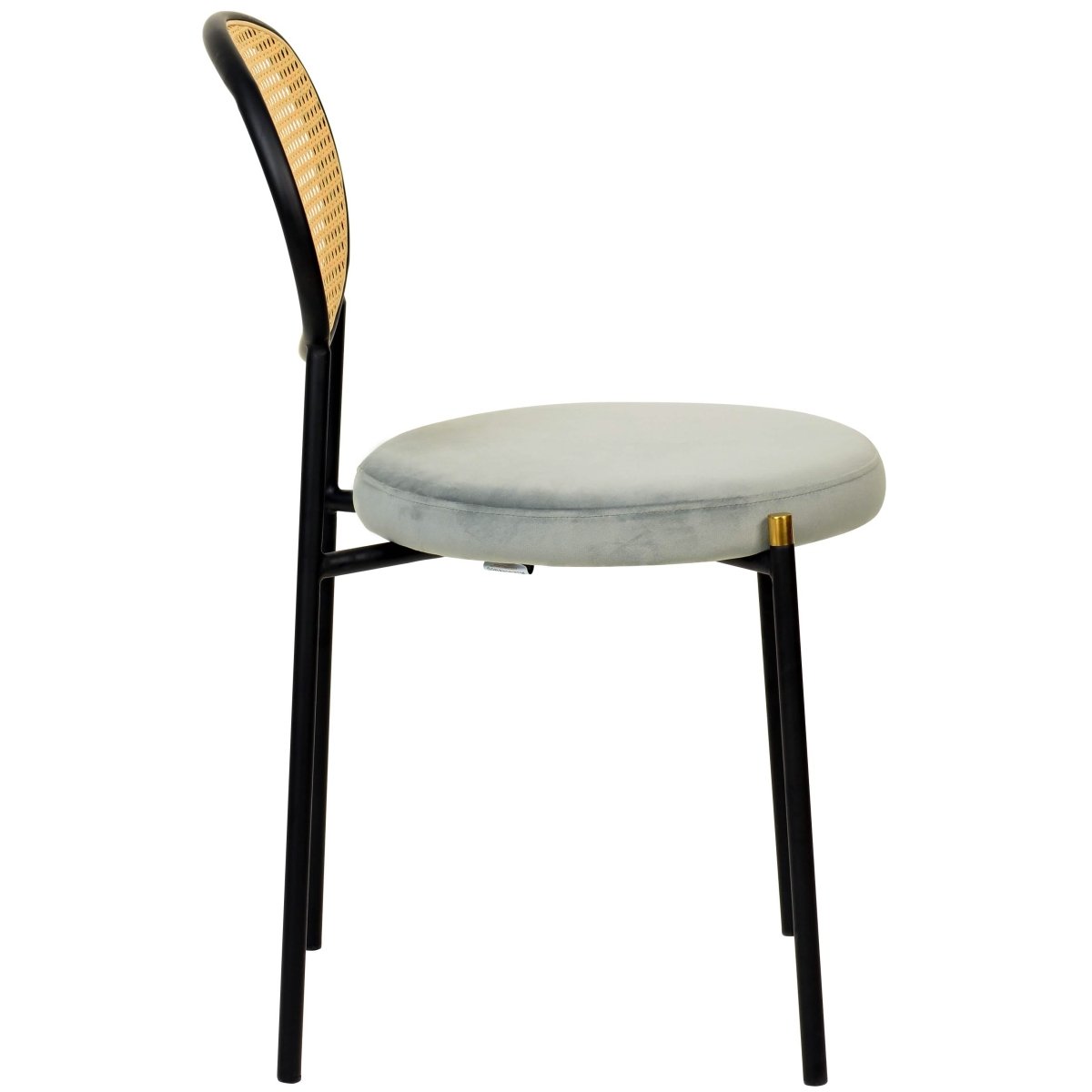 Verve 5 - Piece Dining Set with 36" Round Dining Table Black Sintered Stone Top and Black Pedestal with 4 Velvet Dining Chairs