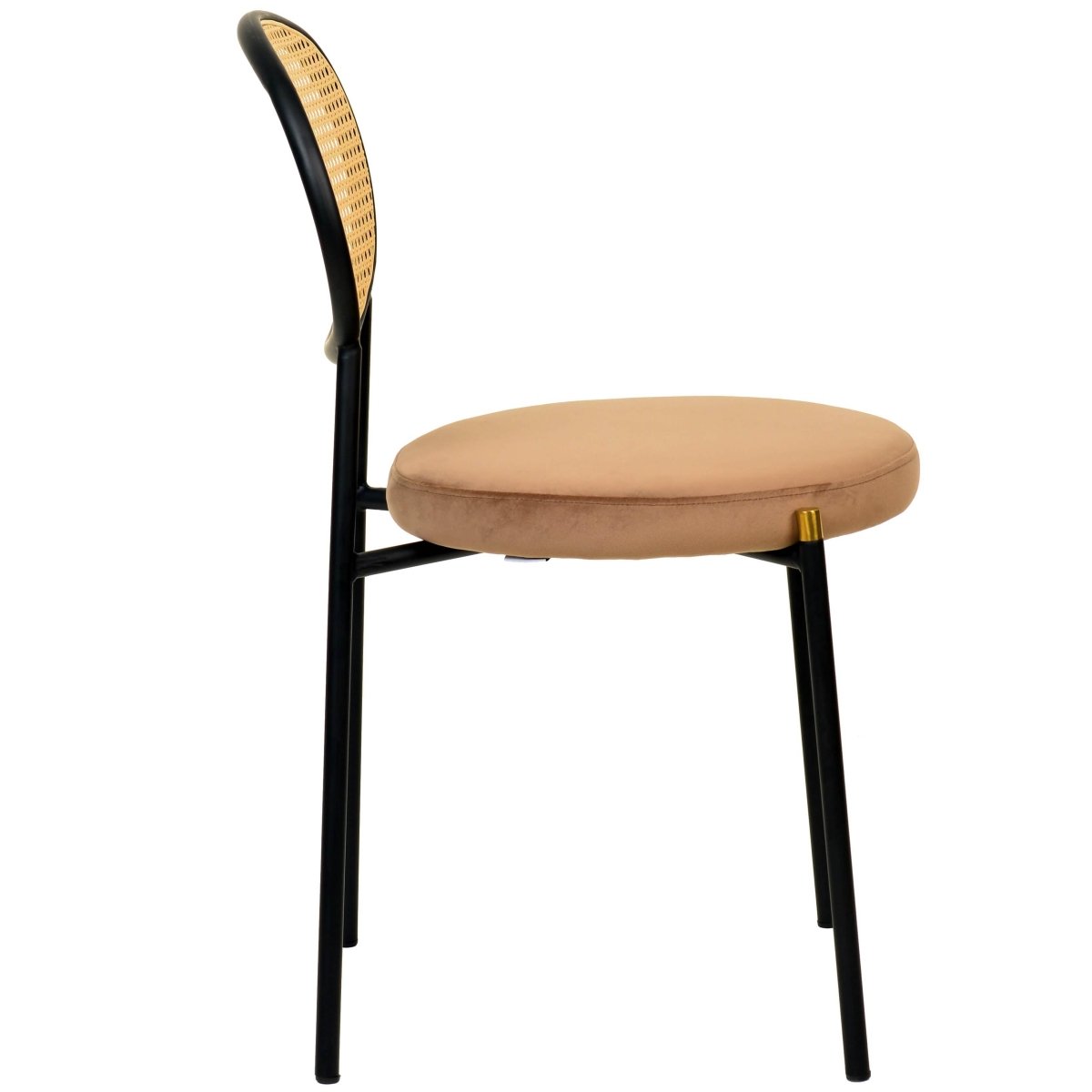 Verve 5 - Piece Dining Set with 36" Round Dining Table Black Sintered Stone Top and Black Pedestal with 4 Velvet Dining Chairs