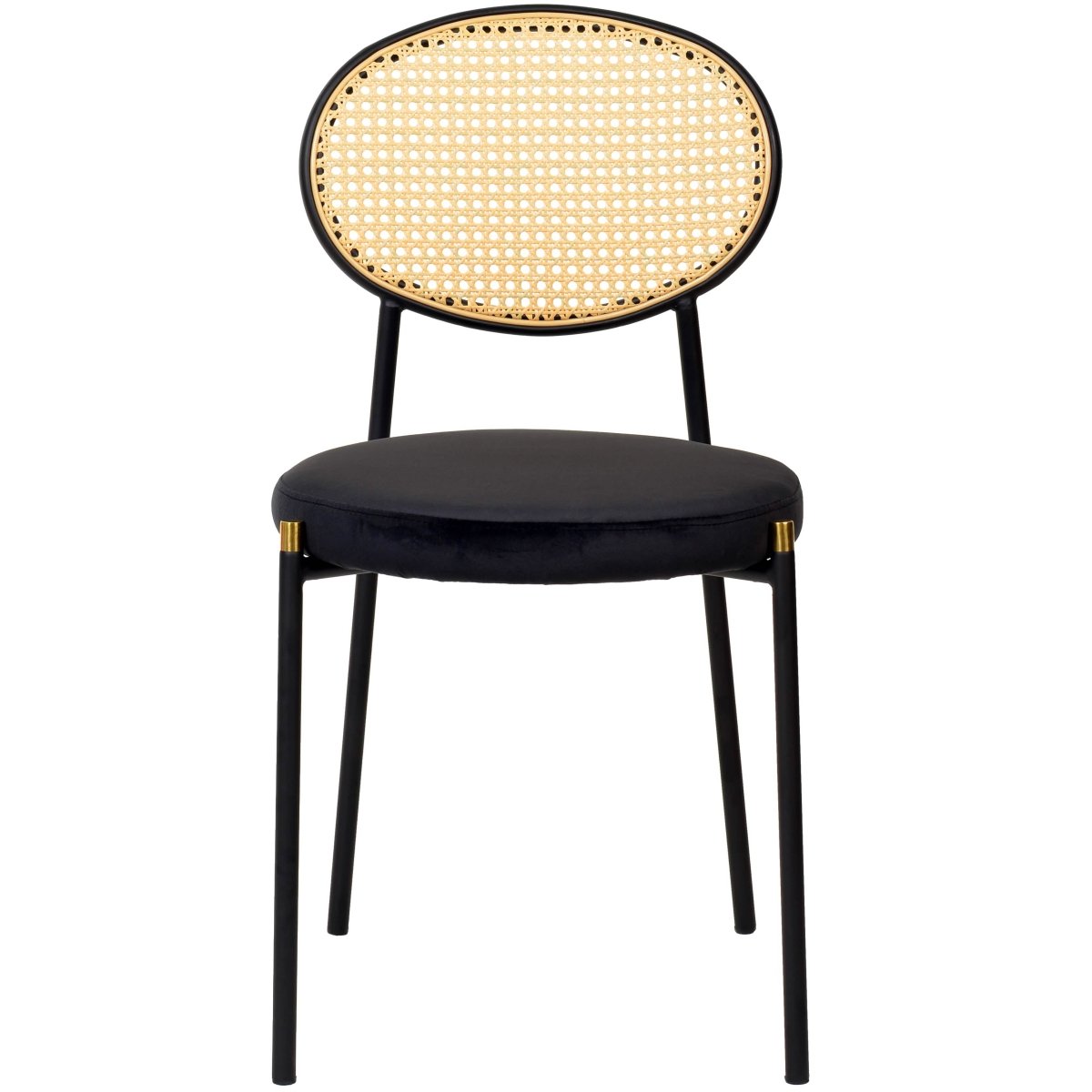 Verve 5 - Piece Dining Set with 36" Round Dining Table Black Sintered Stone Top and Black Pedestal with 4 Velvet Dining Chairs