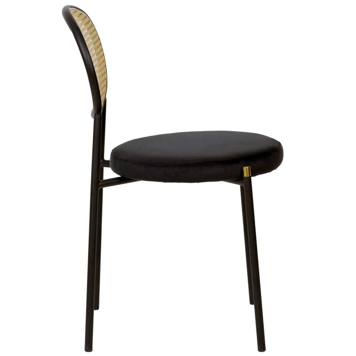 Verve 5 - Piece Dining Set with 36" Round Dining Table Black Sintered Stone Top and Black Pedestal with 4 Velvet Dining Chairs
