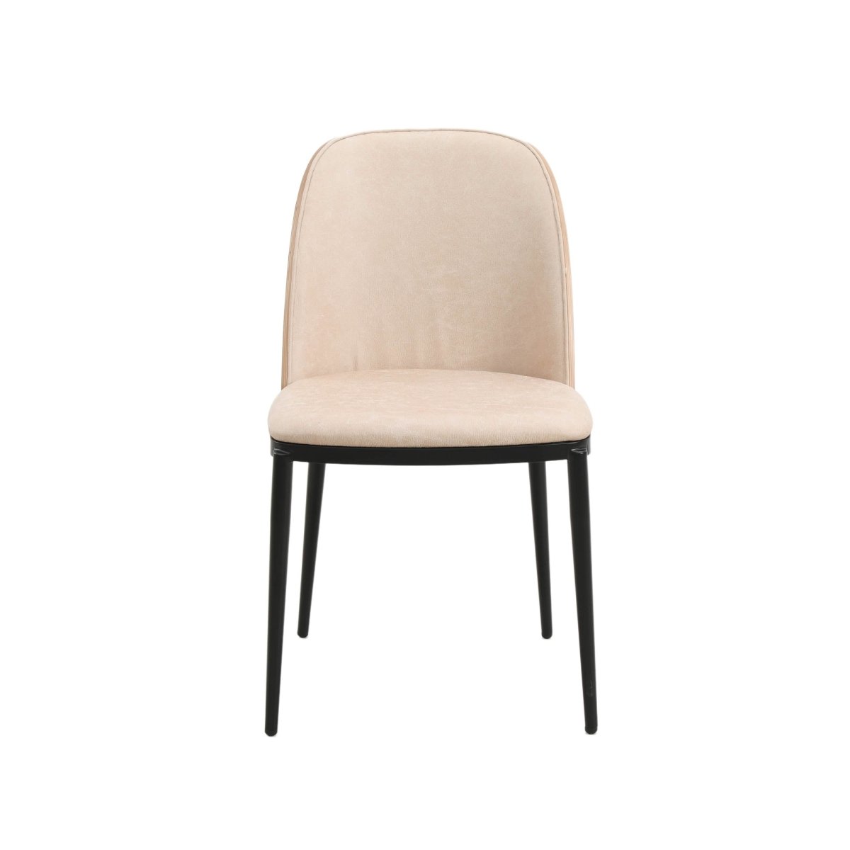 Verve 5 - Piece Dining Set with 36" Round MDF Top Table and 4 Leather Dining Side Chairs
