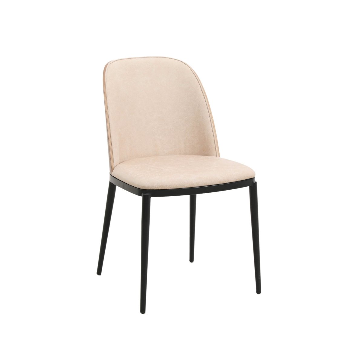 Verve 5 - Piece Dining Set with 36" Round MDF Top Table and 4 Leather Dining Side Chairs