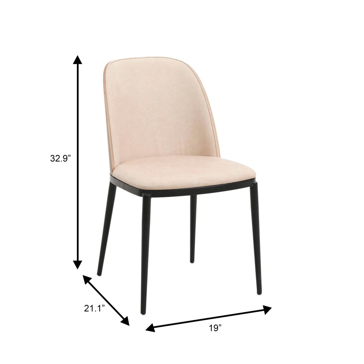 Verve 5 - Piece Dining Set with 36" Round MDF Top Table and 4 Leather Dining Side Chairs