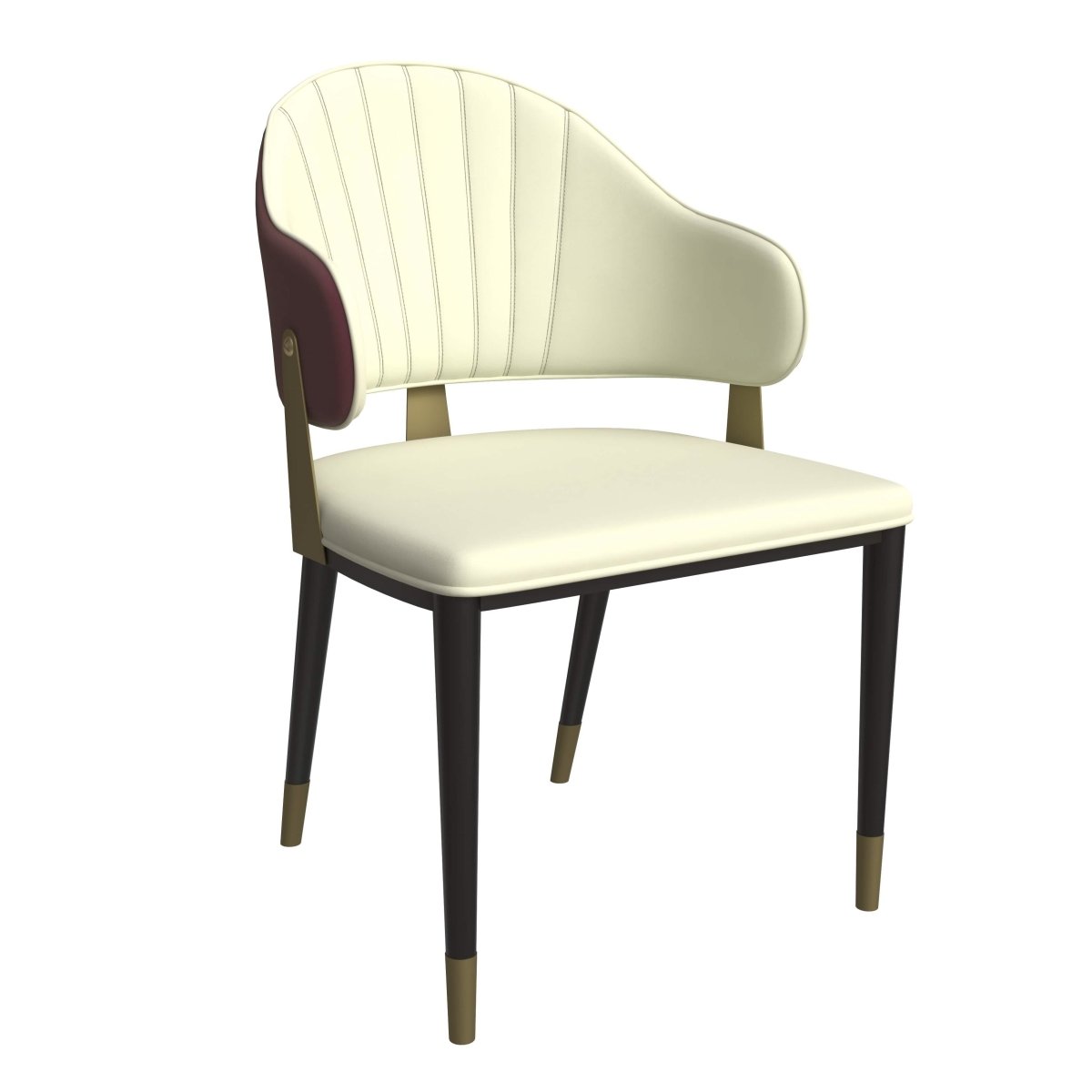 Verve 5 - Piece Dining Set with 36" Round Resin Top Table and 4 Leather Dining Chair