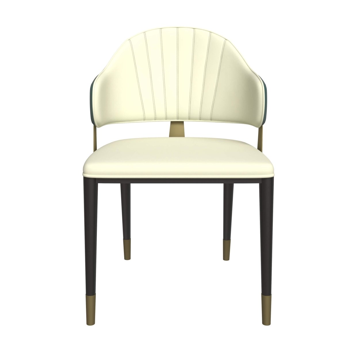 Verve 5 - Piece Dining Set with 36" Round Resin Top Table and 4 Leather Dining Chair