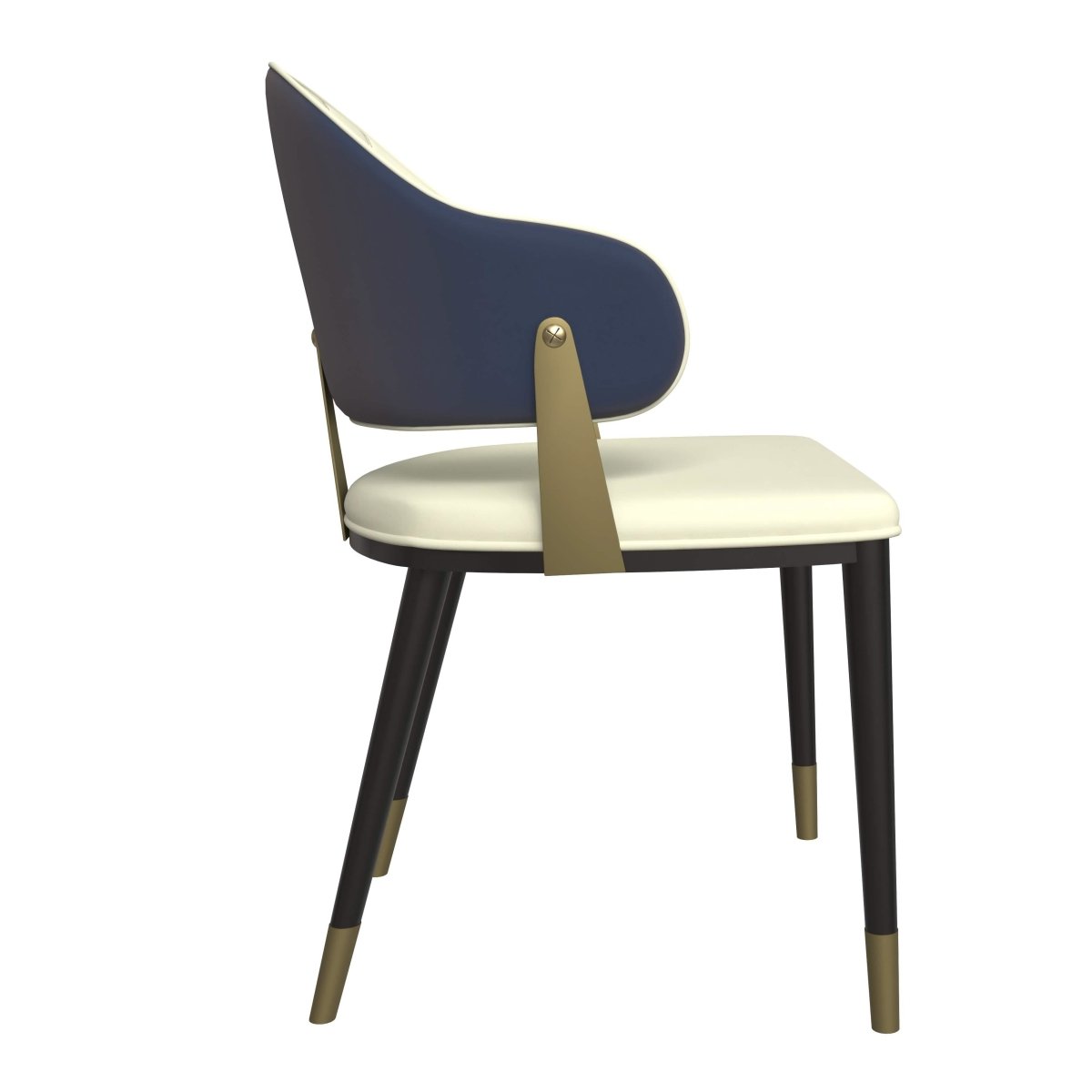 Verve 5 - Piece Dining Set with 36" Round Resin Top Table and 4 Leather Dining Chair