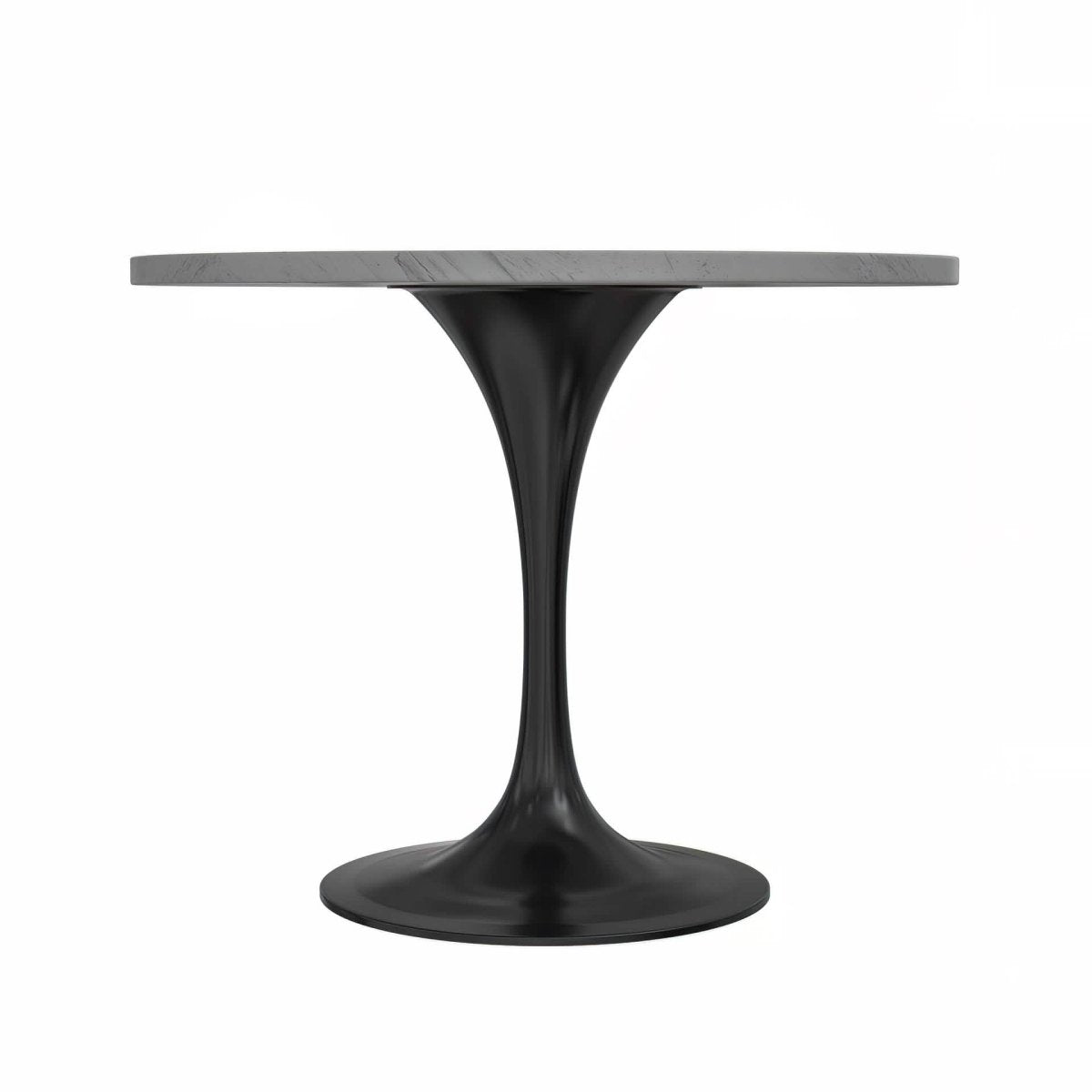 Verve 5 - Piece Dining Set with 36" Round Resin Top Table and 4 Leather Dining Chair