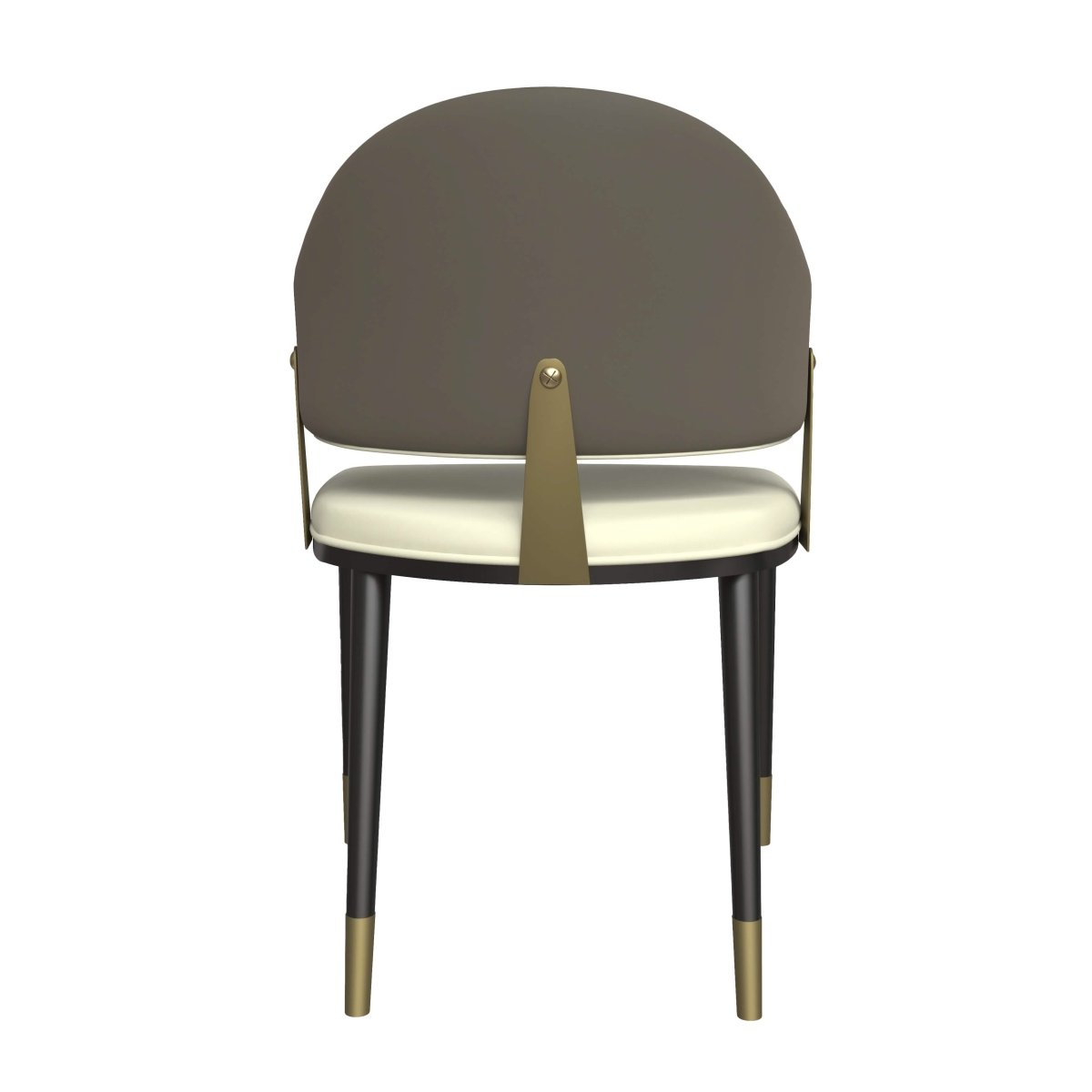 Verve 5 - Piece Dining Set with 36" Round Resin Top Table and 4 Leather Dining Chair