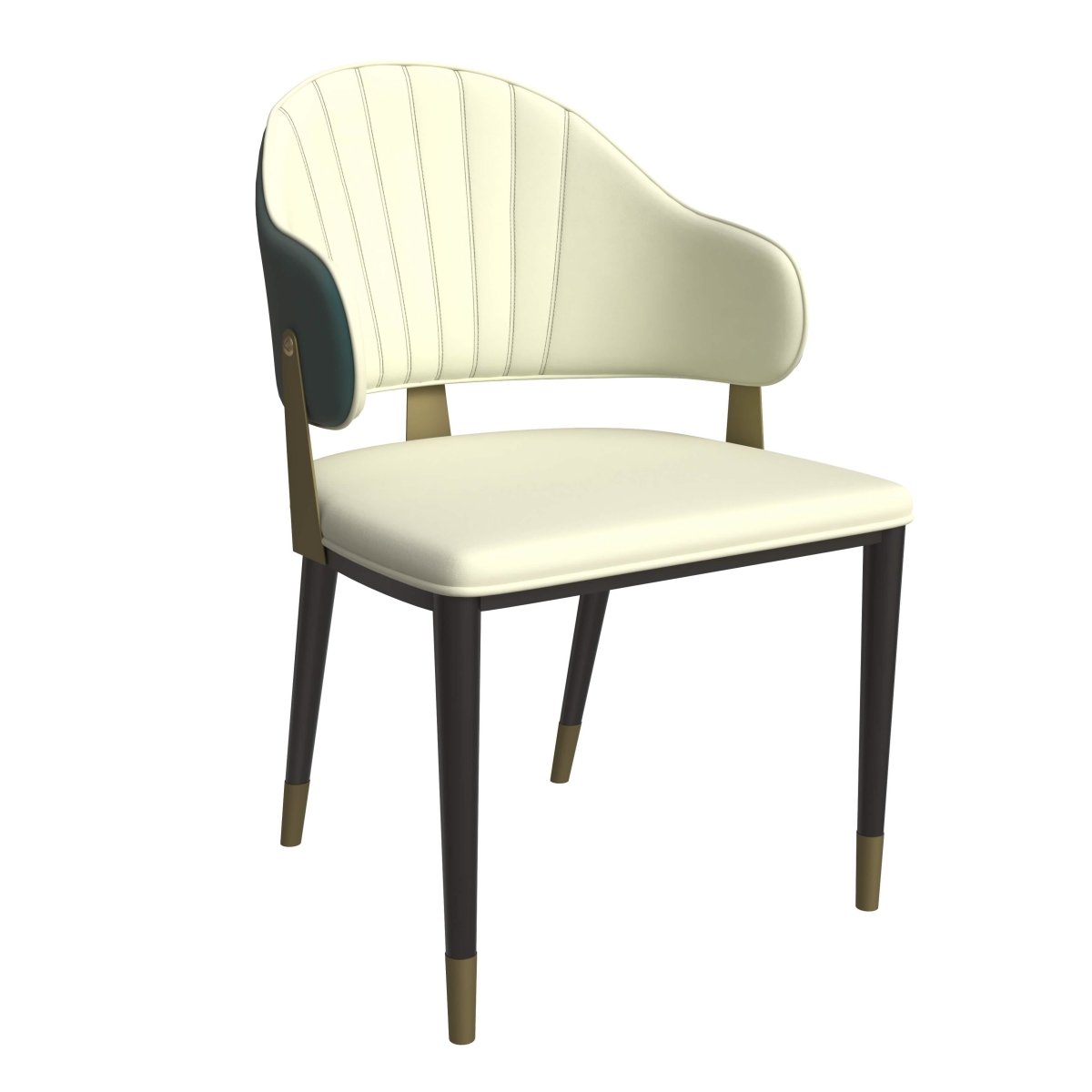 Verve 5 - Piece Dining Set with 36" Round Resin Top Table and 4 Leather Dining Chair