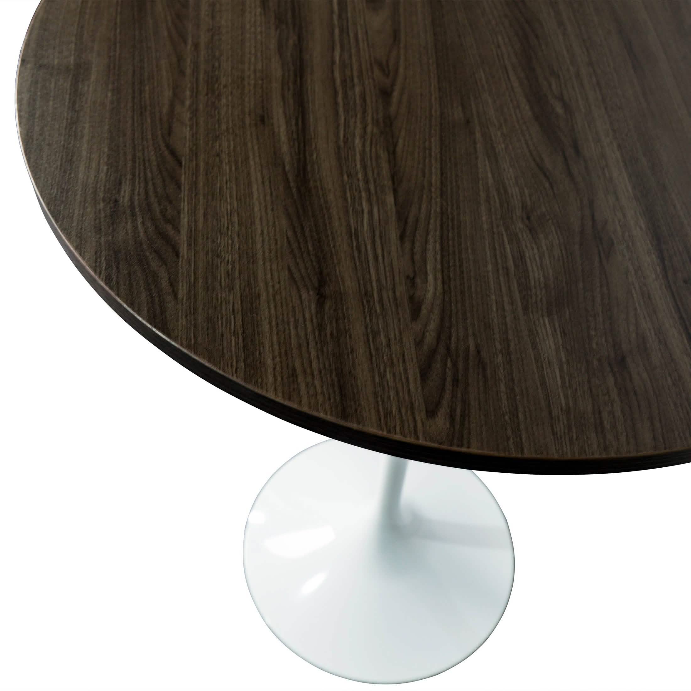 Verve Bar Height Dining Table with Round MDF/Sintered Stone/Resin Top and White Stainless Steel Pedestal Base