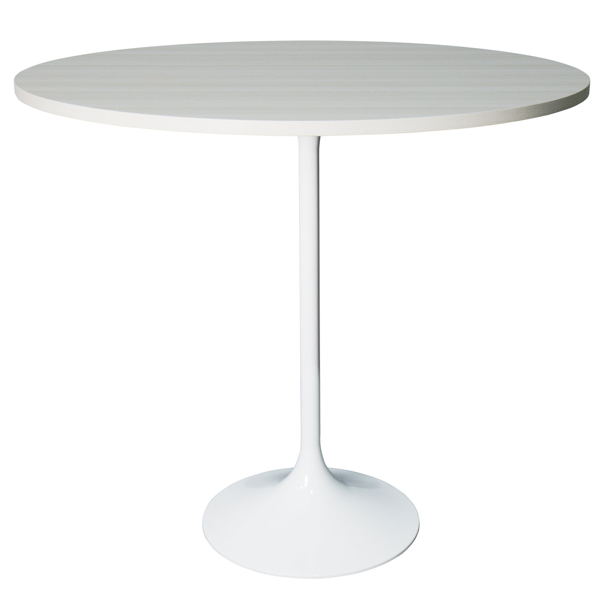 Verve Bar Height Dining Table with Round MDF/Sintered Stone/Resin Top and White Stainless Steel Pedestal Base