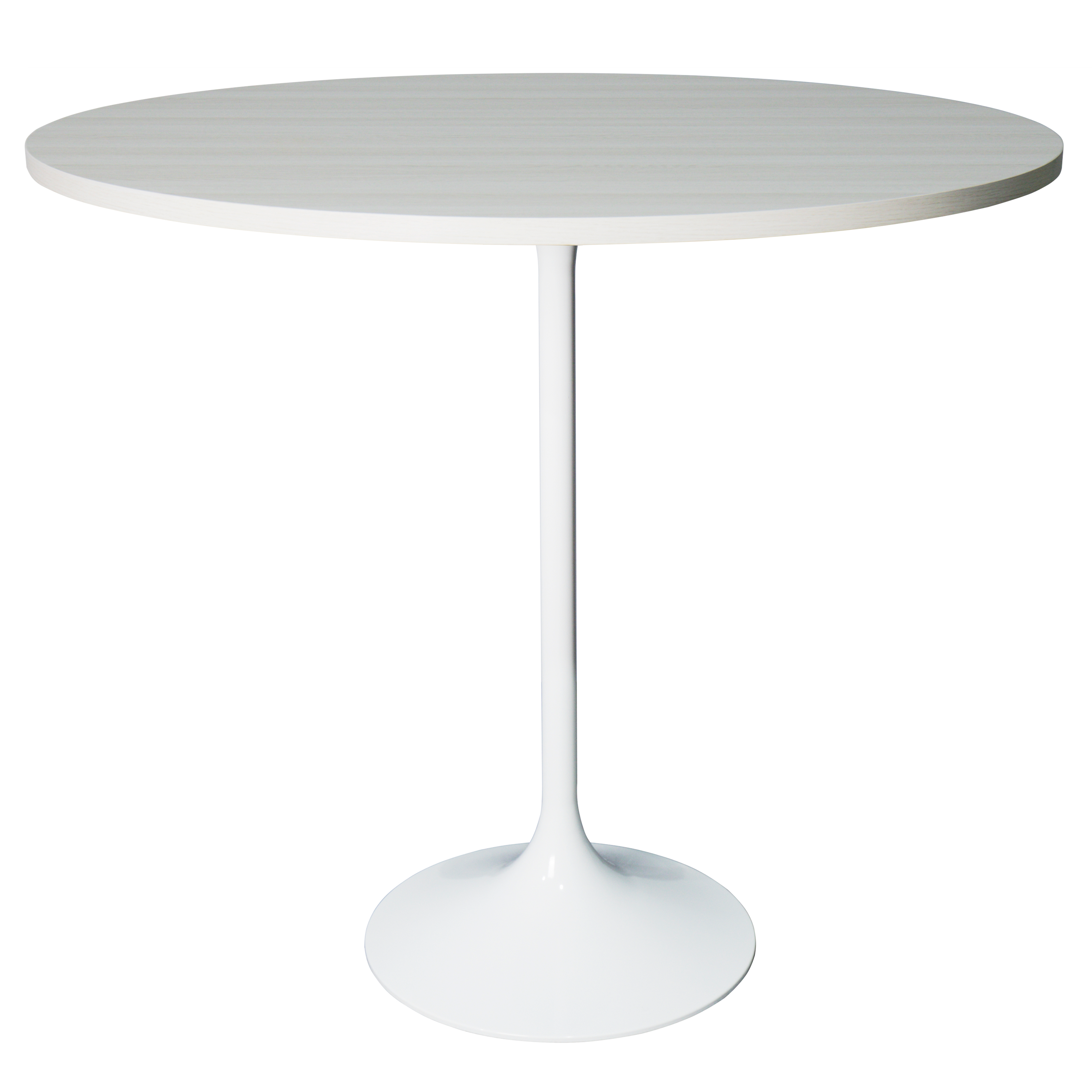 Verve Bar Height Dining Table with Round MDF/Sintered Stone/Resin Top and White Stainless Steel Pedestal Base