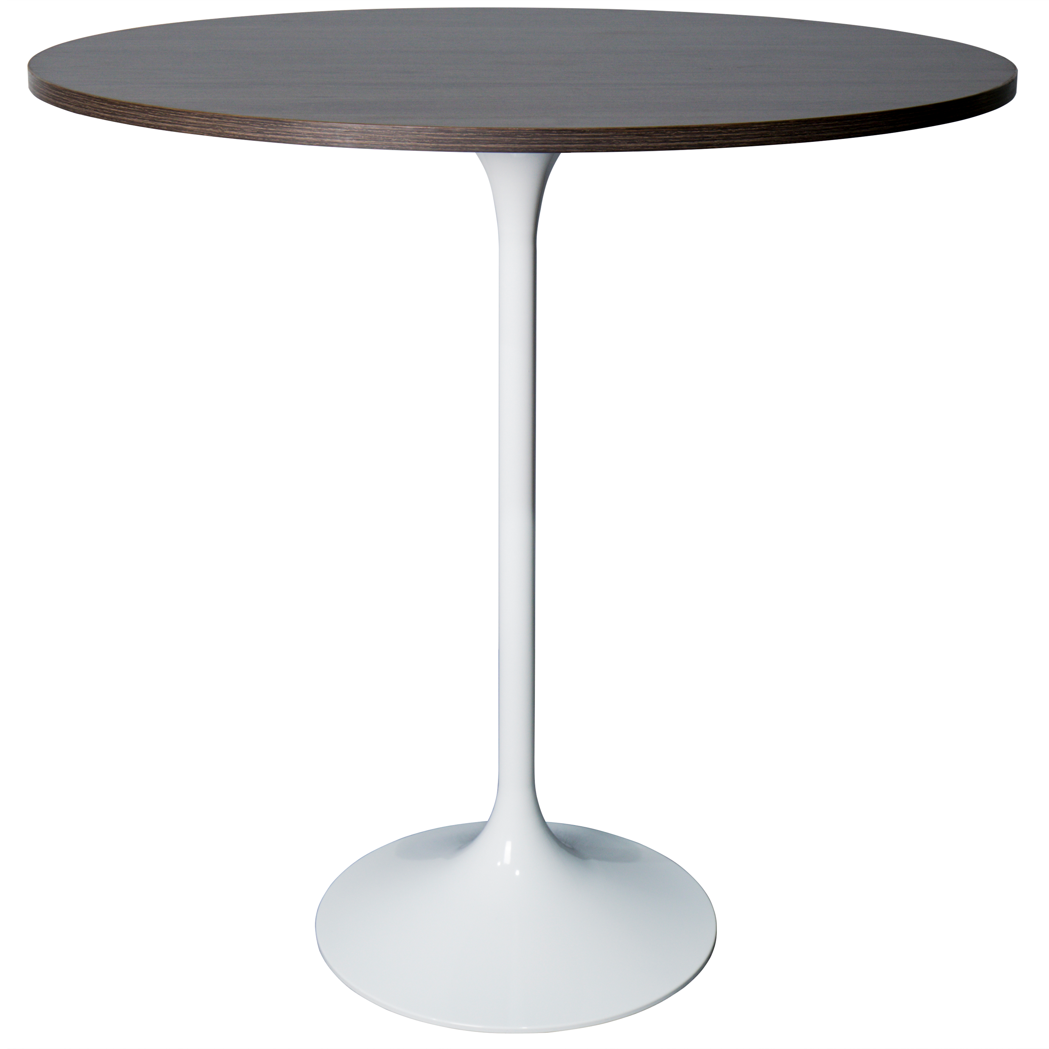 Verve Bar Height Dining Table with Round MDF/Sintered Stone/Resin Top and White Stainless Steel Pedestal Base