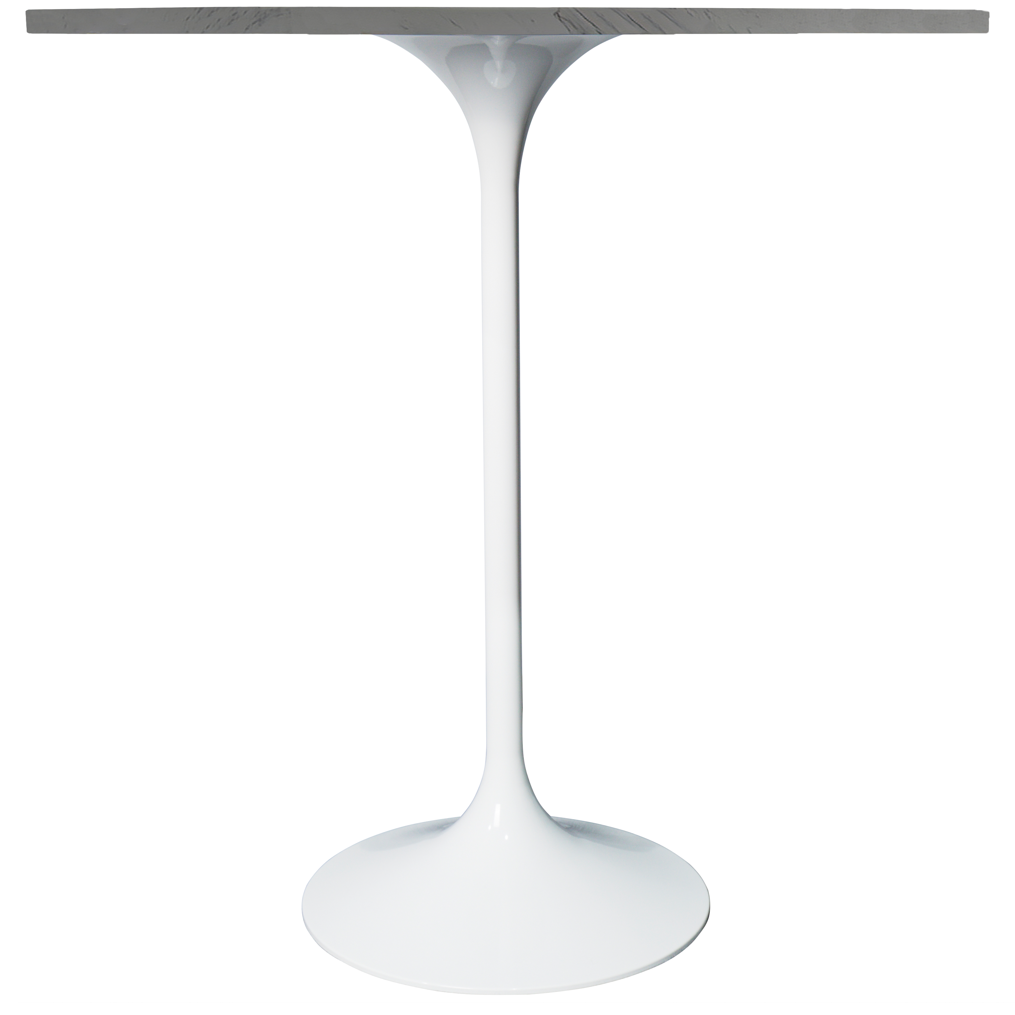 Verve Bar Height Dining Table with Round MDF/Sintered Stone/Resin Top and White Stainless Steel Pedestal Base