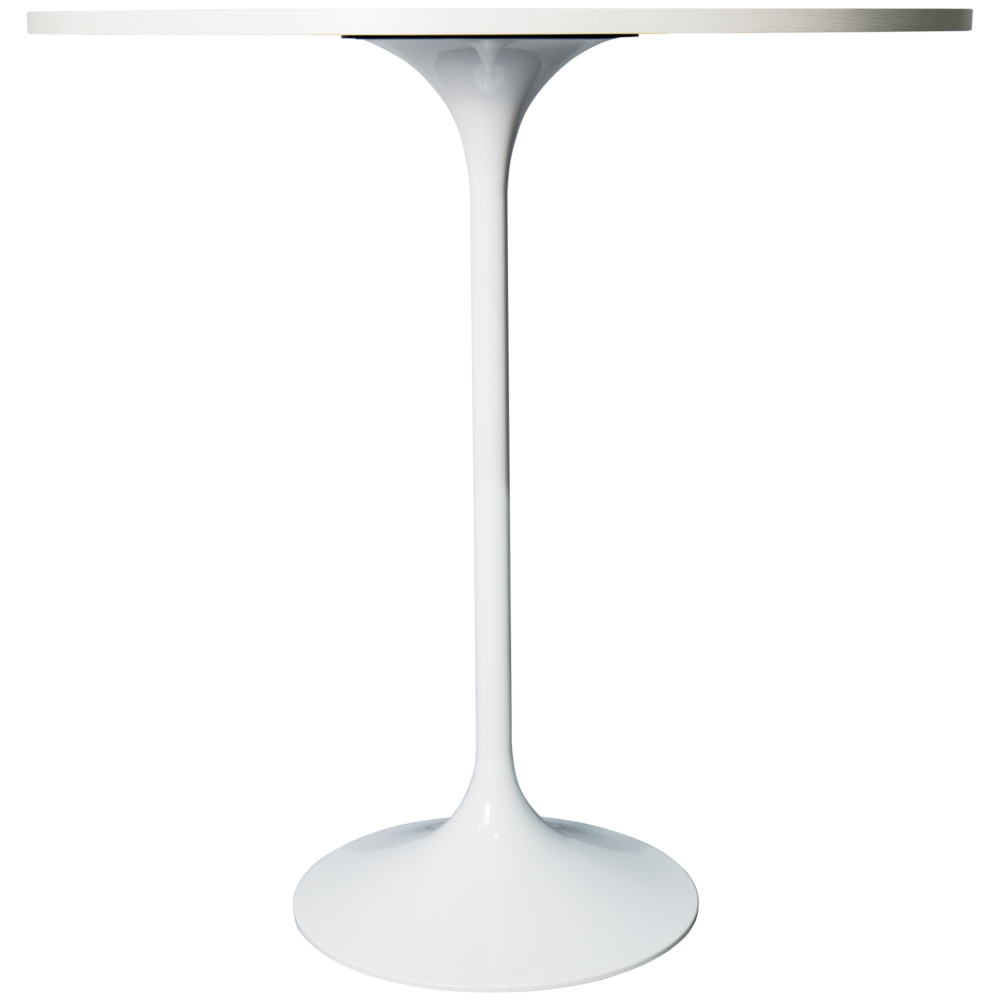 Verve Bar Height Dining Table with Round MDF/Sintered Stone/Resin Top and White Stainless Steel Pedestal Base