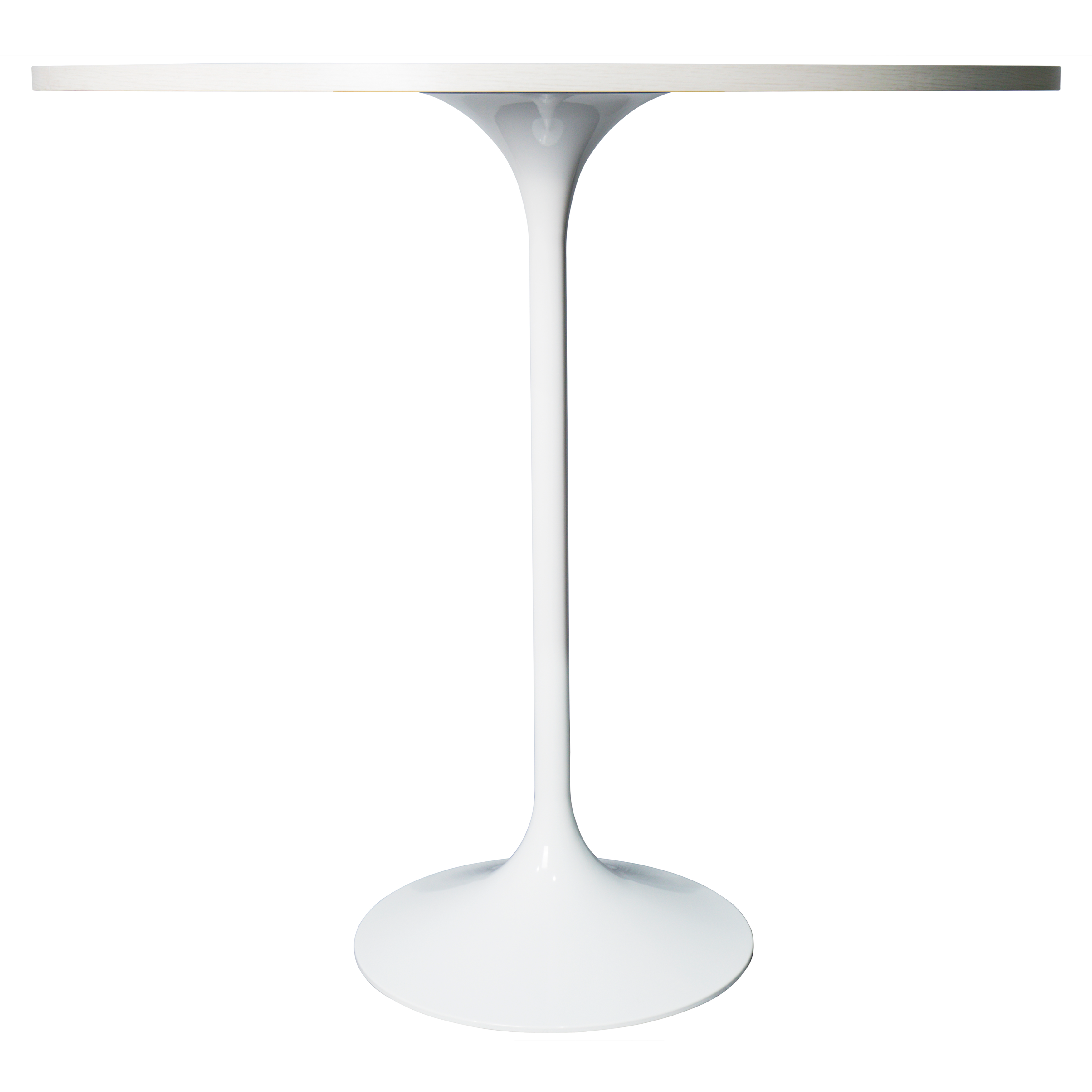 Verve Bar Height Dining Table with Round MDF/Sintered Stone/Resin Top and White Stainless Steel Pedestal Base