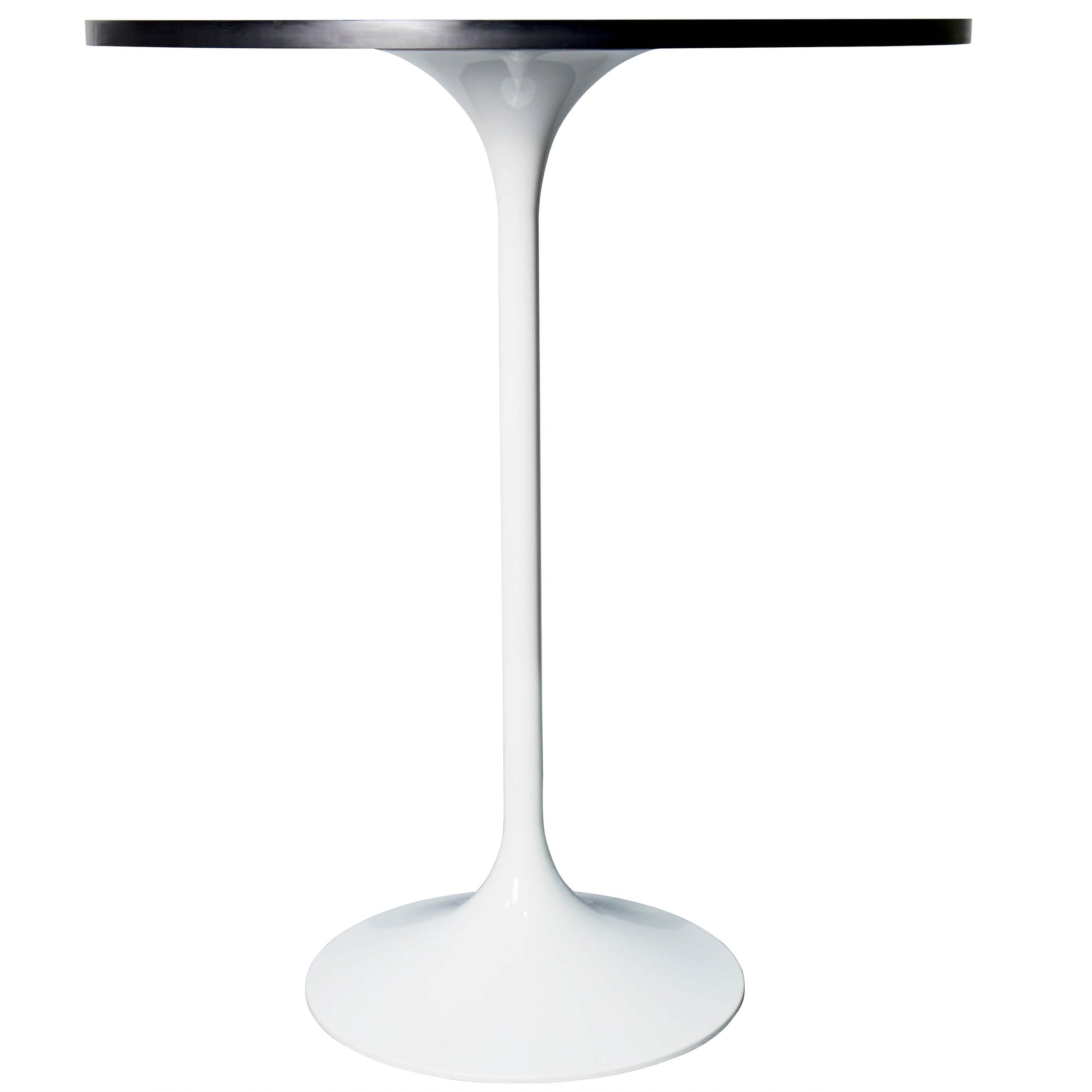 Verve Bar Height Dining Table with Round MDF/Sintered Stone/Resin Top and White Stainless Steel Pedestal Base