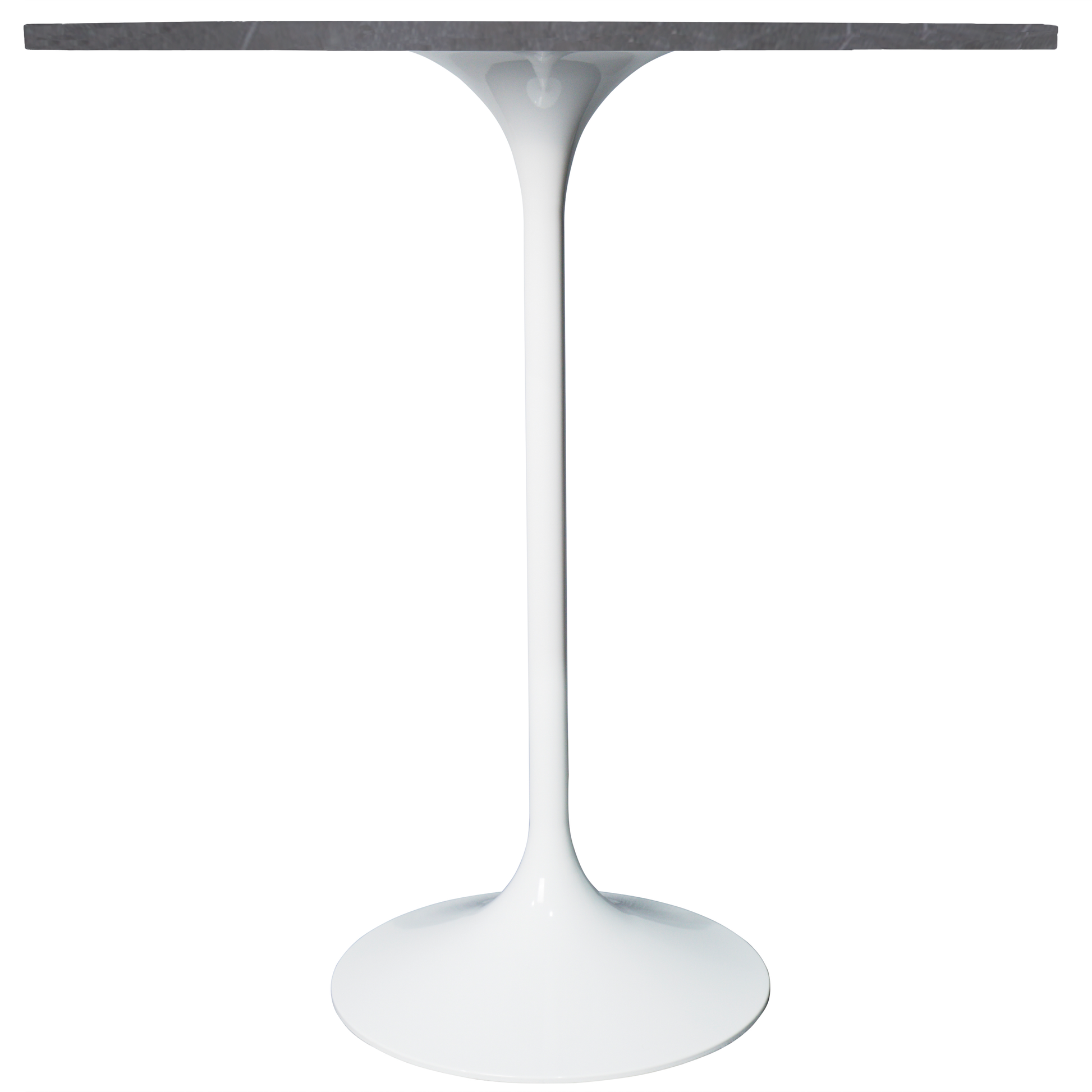 Verve Bar Height Dining Table with Round MDF/Sintered Stone/Resin Top and White Stainless Steel Pedestal Base