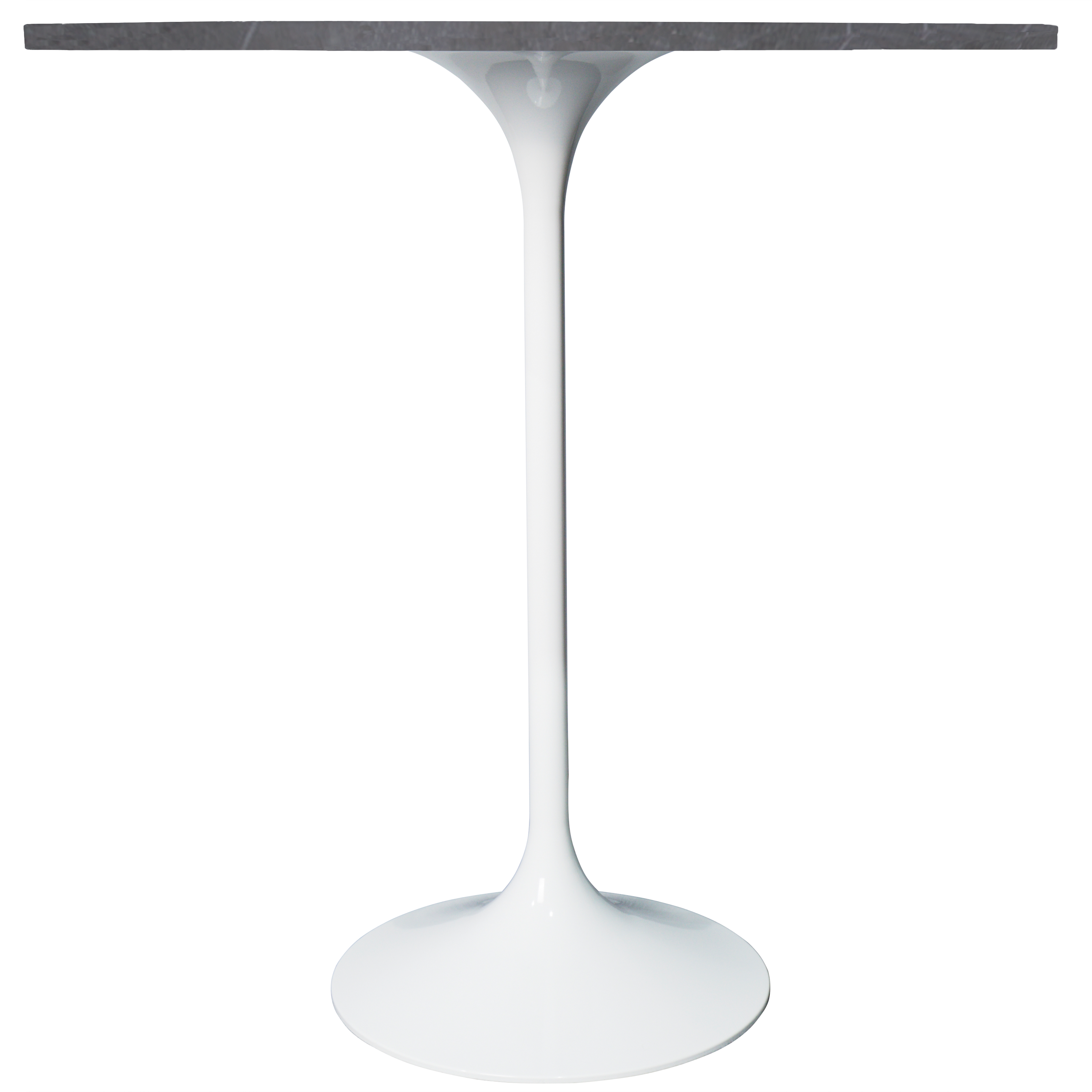 Verve Bar Height Dining Table with Round MDF/Sintered Stone/Resin Top and White Stainless Steel Pedestal Base