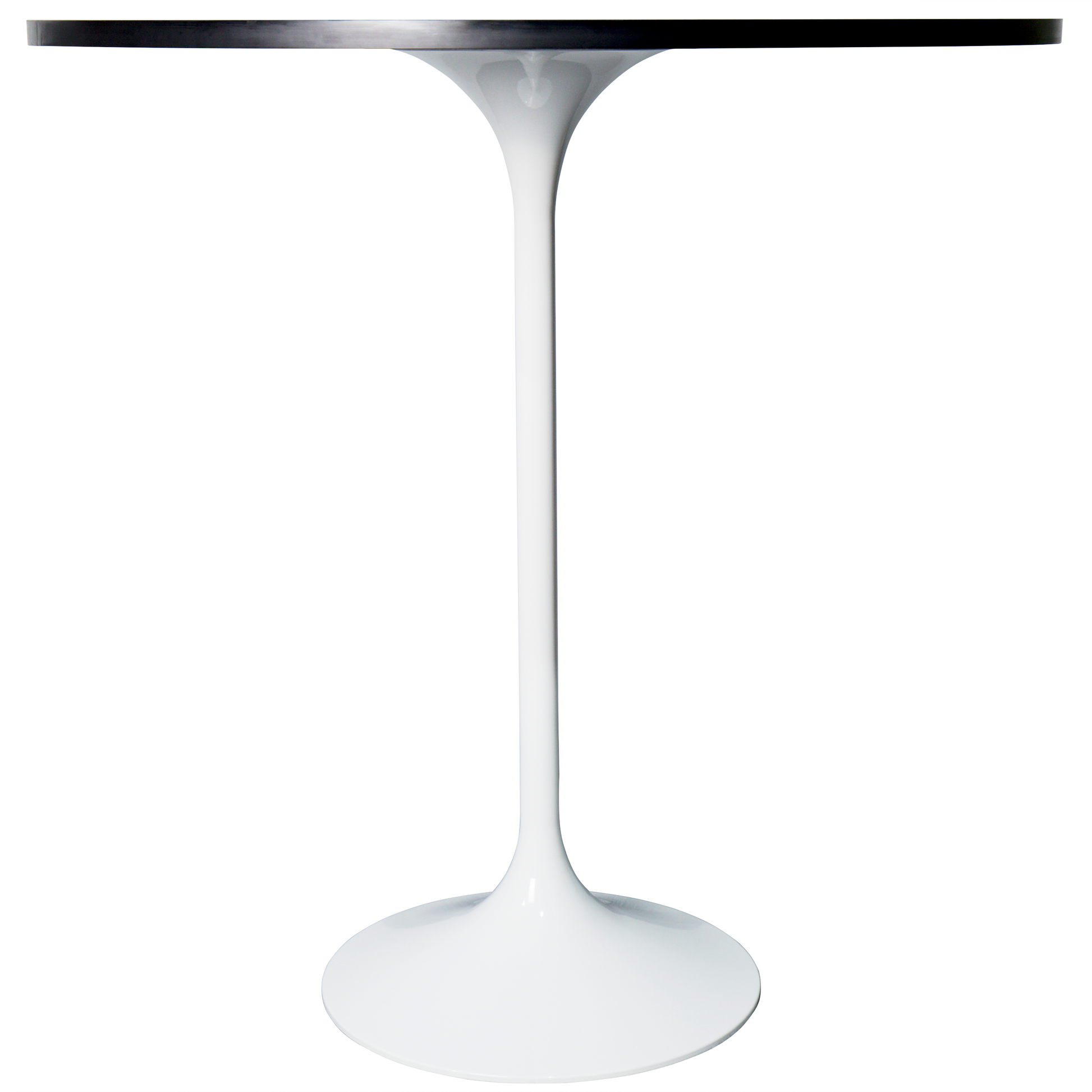 Verve Bar Height Dining Table with Round MDF/Sintered Stone/Resin Top and White Stainless Steel Pedestal Base