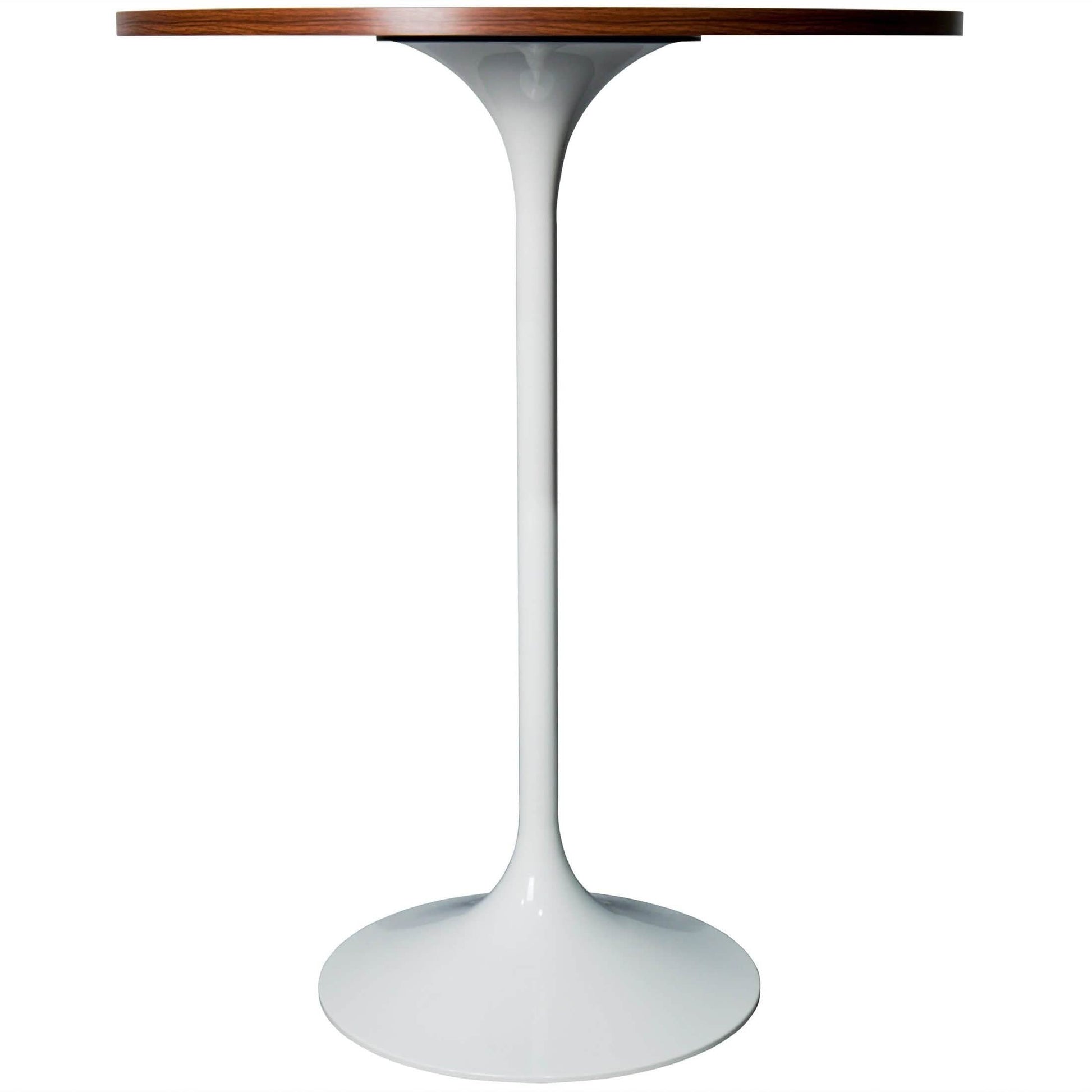Verve Bar Height Dining Table with Round MDF/Sintered Stone/Resin Top and White Stainless Steel Pedestal Base