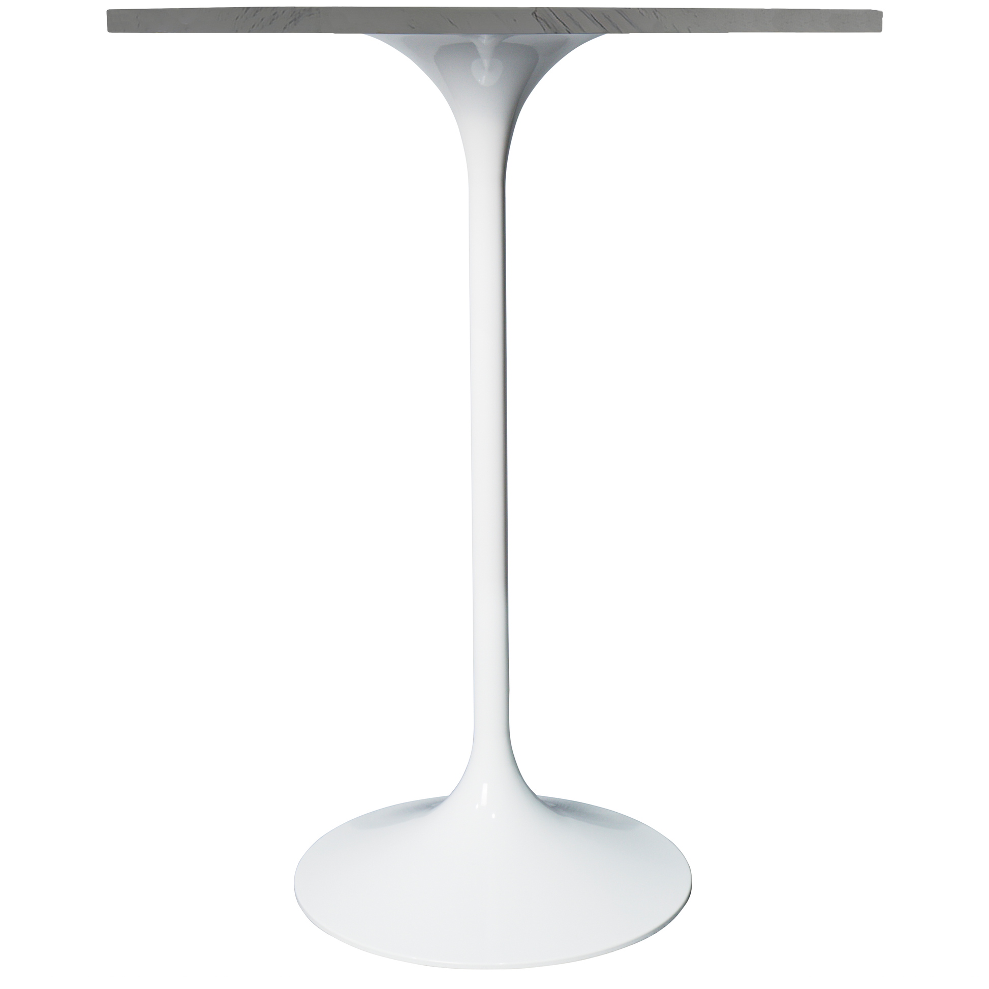 Verve Bar Height Dining Table with Round MDF/Sintered Stone/Resin Top and White Stainless Steel Pedestal Base