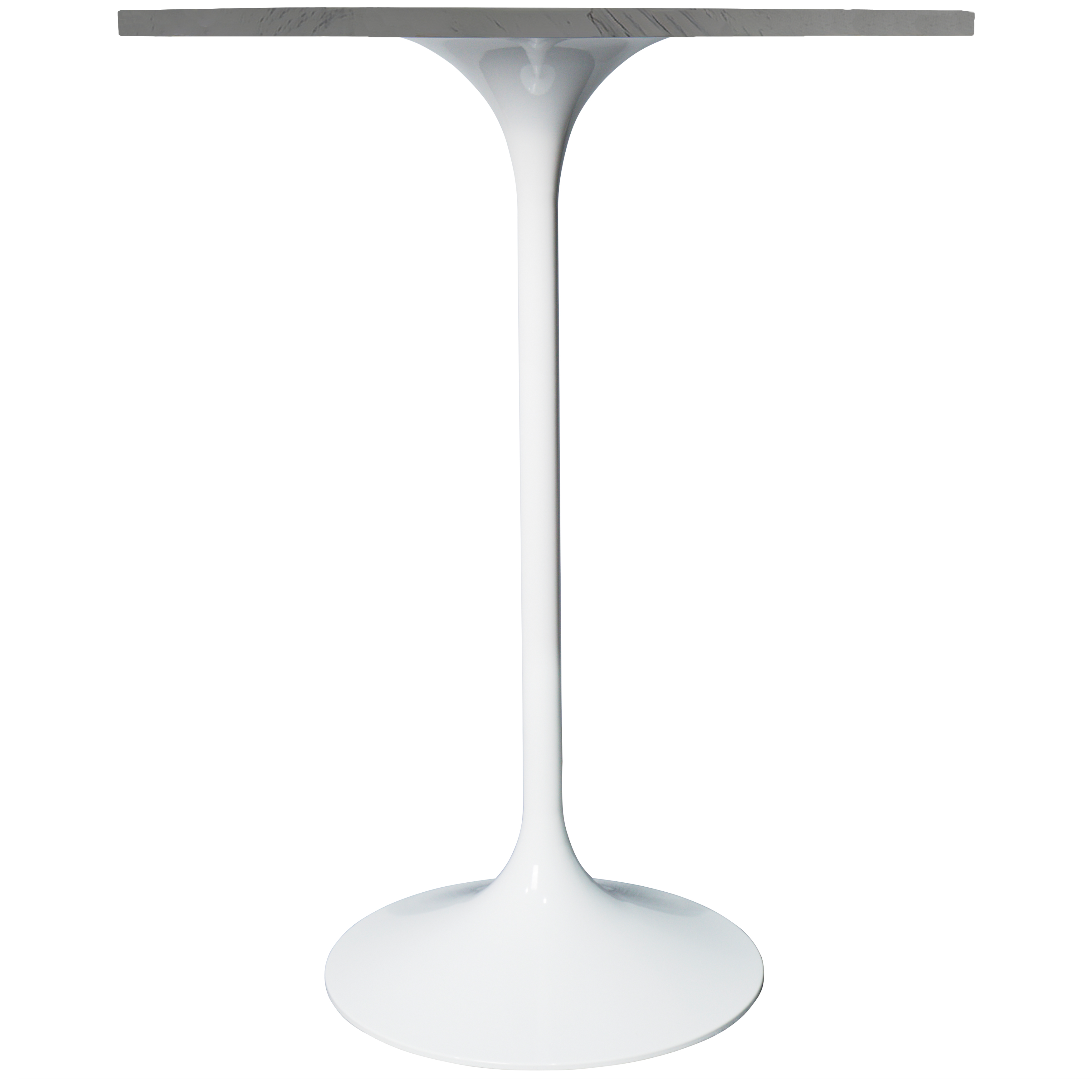 Verve Bar Height Dining Table with Round MDF/Sintered Stone/Resin Top and White Stainless Steel Pedestal Base