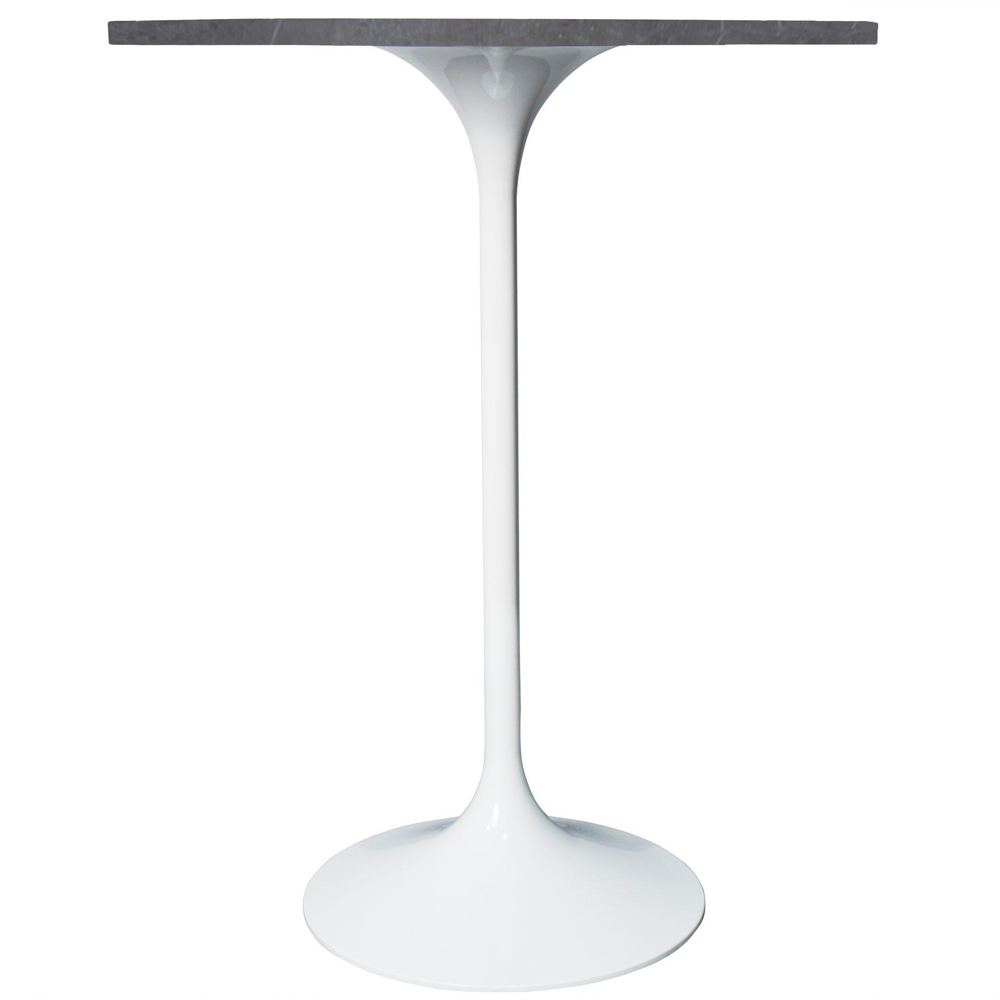 Verve Bar Height Dining Table with Round MDF/Sintered Stone/Resin Top and White Stainless Steel Pedestal Base