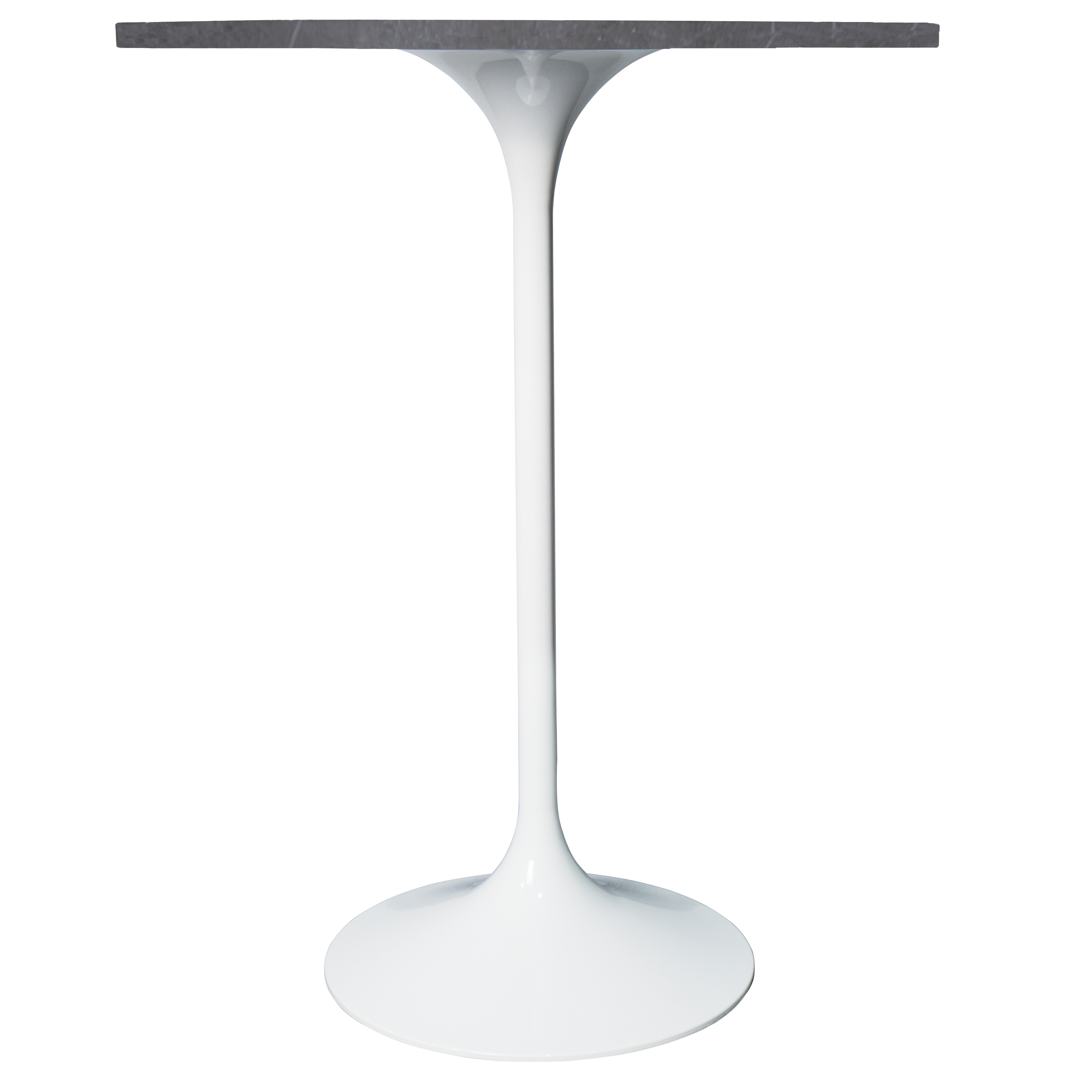 Verve Bar Height Dining Table with Round MDF/Sintered Stone/Resin Top and White Stainless Steel Pedestal Base