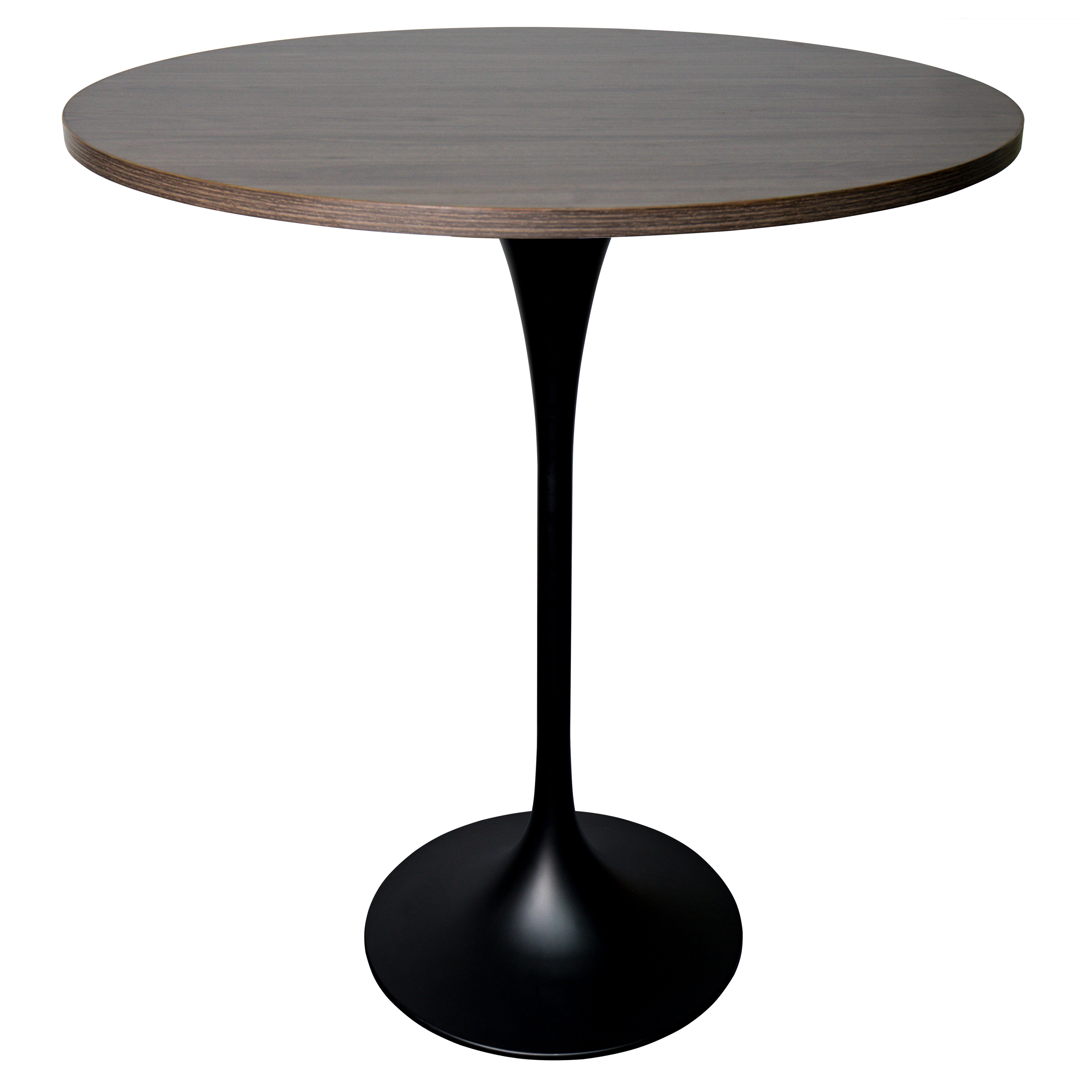 Verve Bar Height Dining Table with Round MDF/Sintered Stone/Resin Top & Black Stainless Steel Base