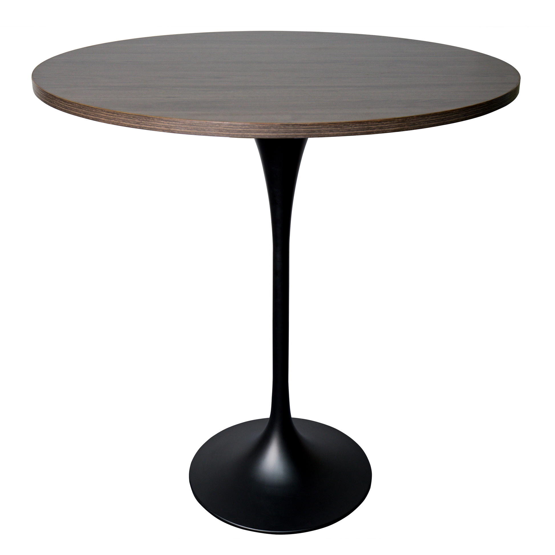 Verve Bar Height Dining Table with Round MDF/Sintered Stone/Resin Top & Black Stainless Steel Base