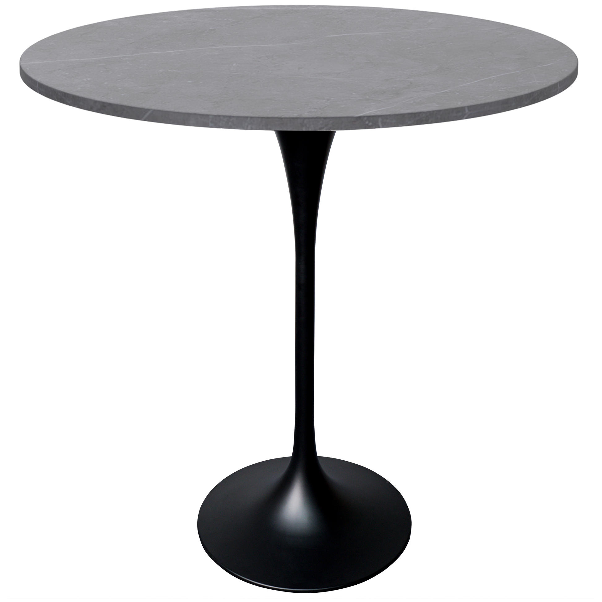Verve Bar Height Dining Table with Round MDF/Sintered Stone/Resin Top & Black Stainless Steel Base