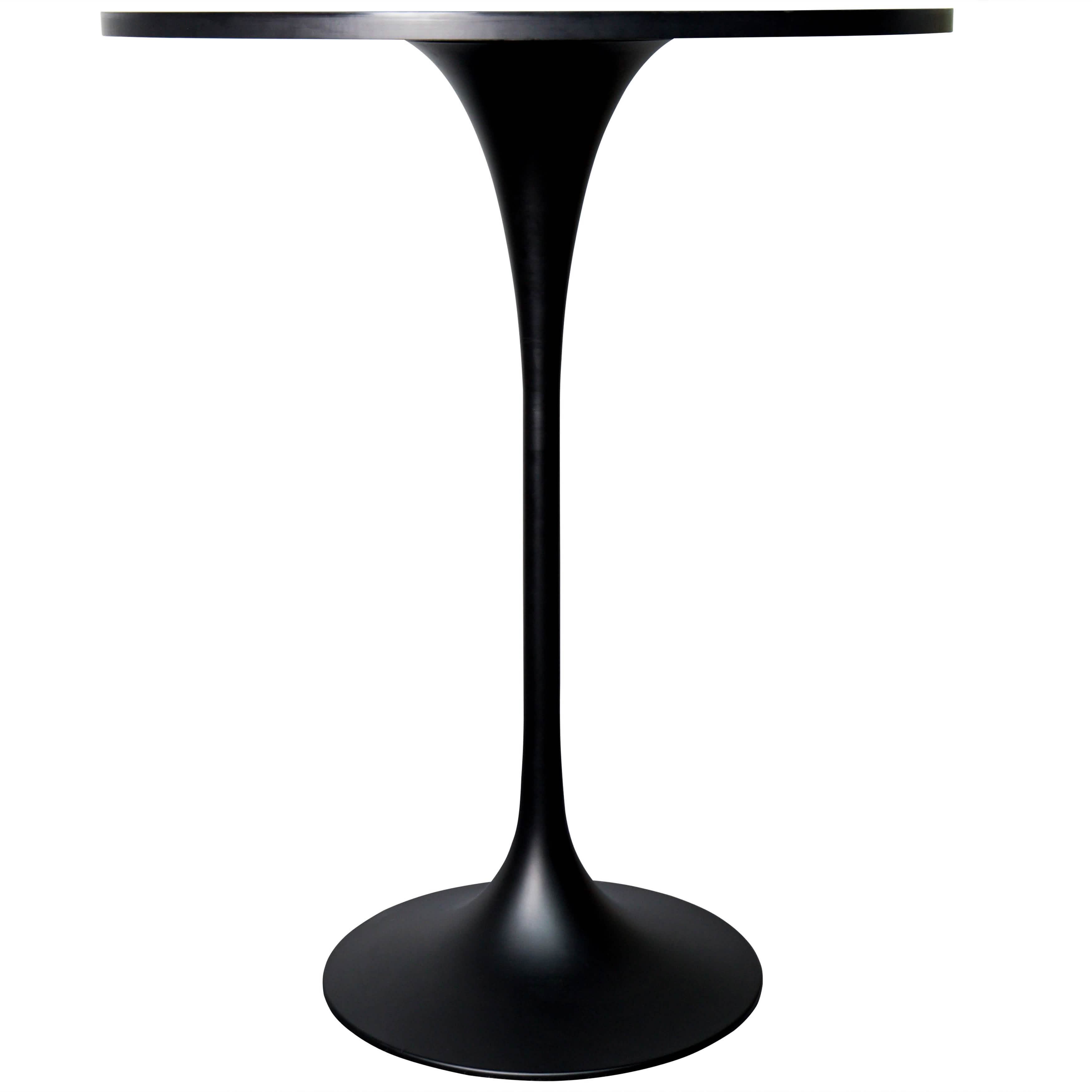 Verve Bar Height Dining Table with Round MDF/Sintered Stone/Resin Top & Black Stainless Steel Base