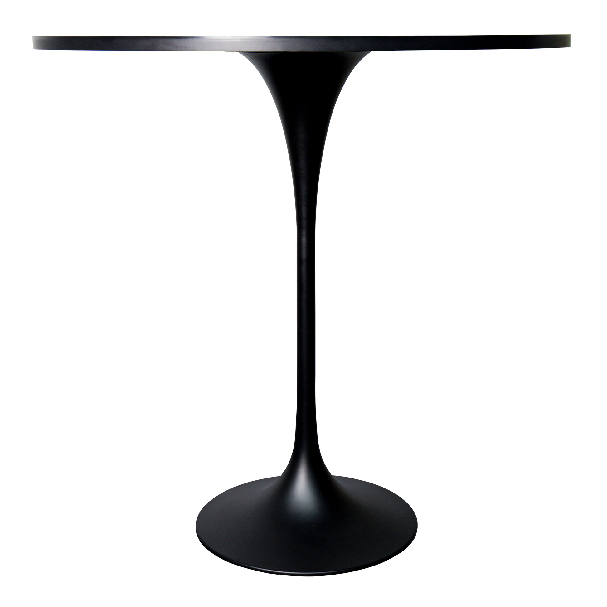 Verve Bar Height Dining Table with Round MDF/Sintered Stone/Resin Top & Black Stainless Steel Base