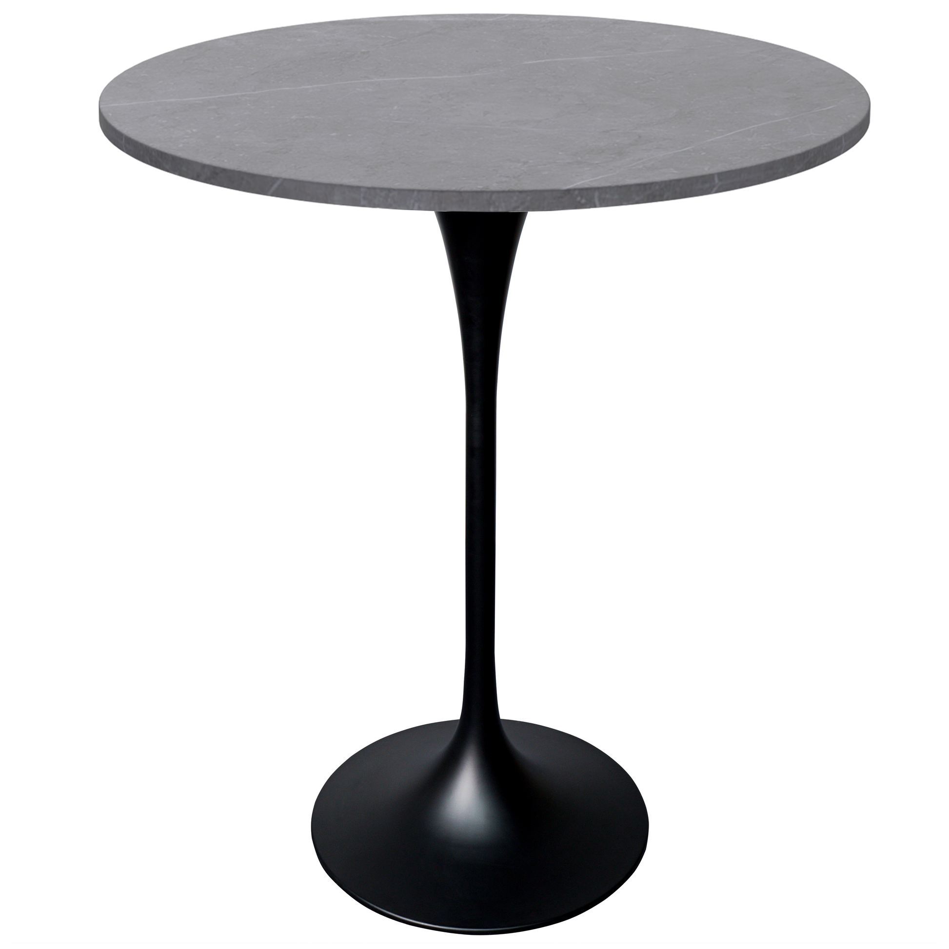 Verve Bar Height Dining Table with Round MDF/Sintered Stone/Resin Top & Black Stainless Steel Base