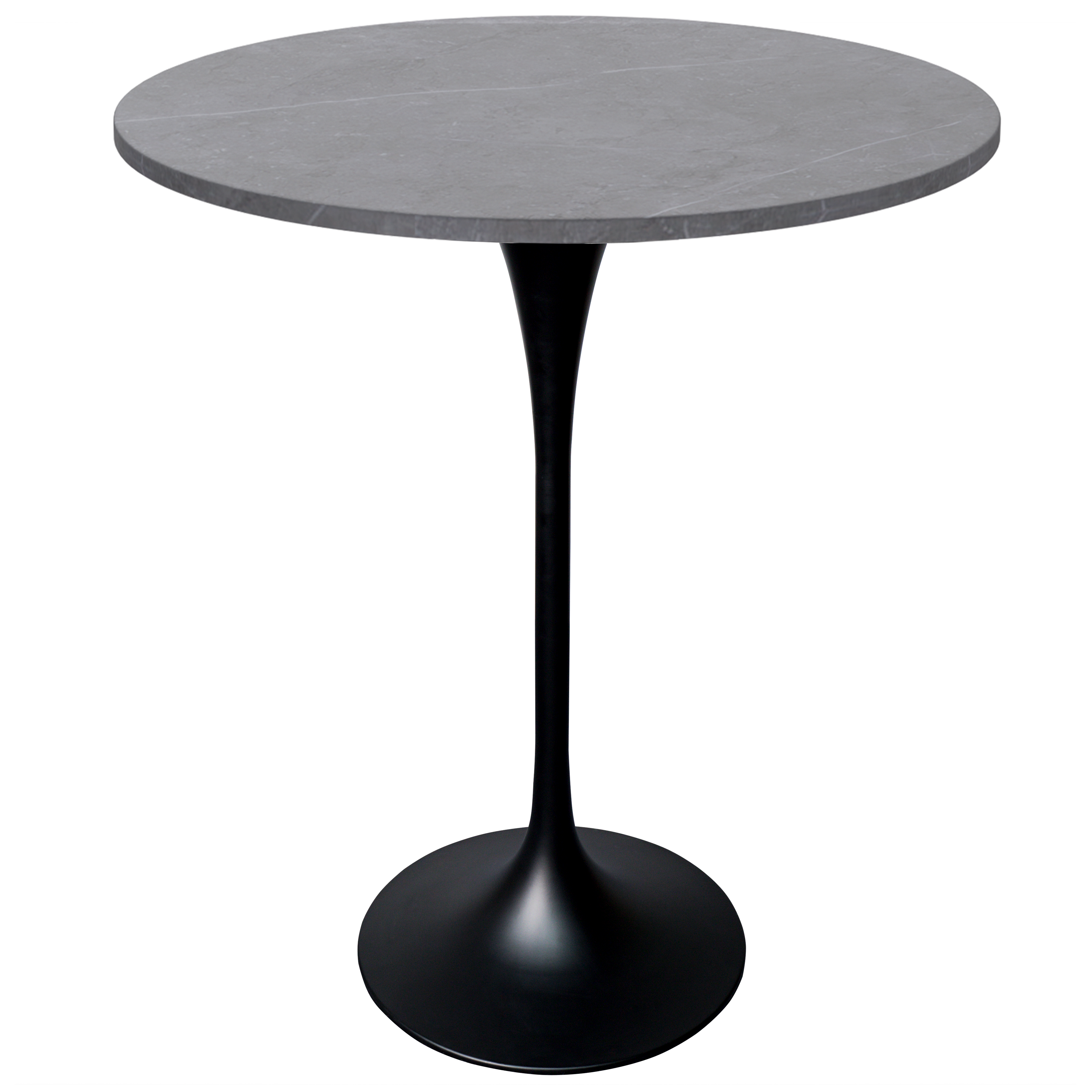 Verve Bar Height Dining Table with Round MDF/Sintered Stone/Resin Top & Black Stainless Steel Base