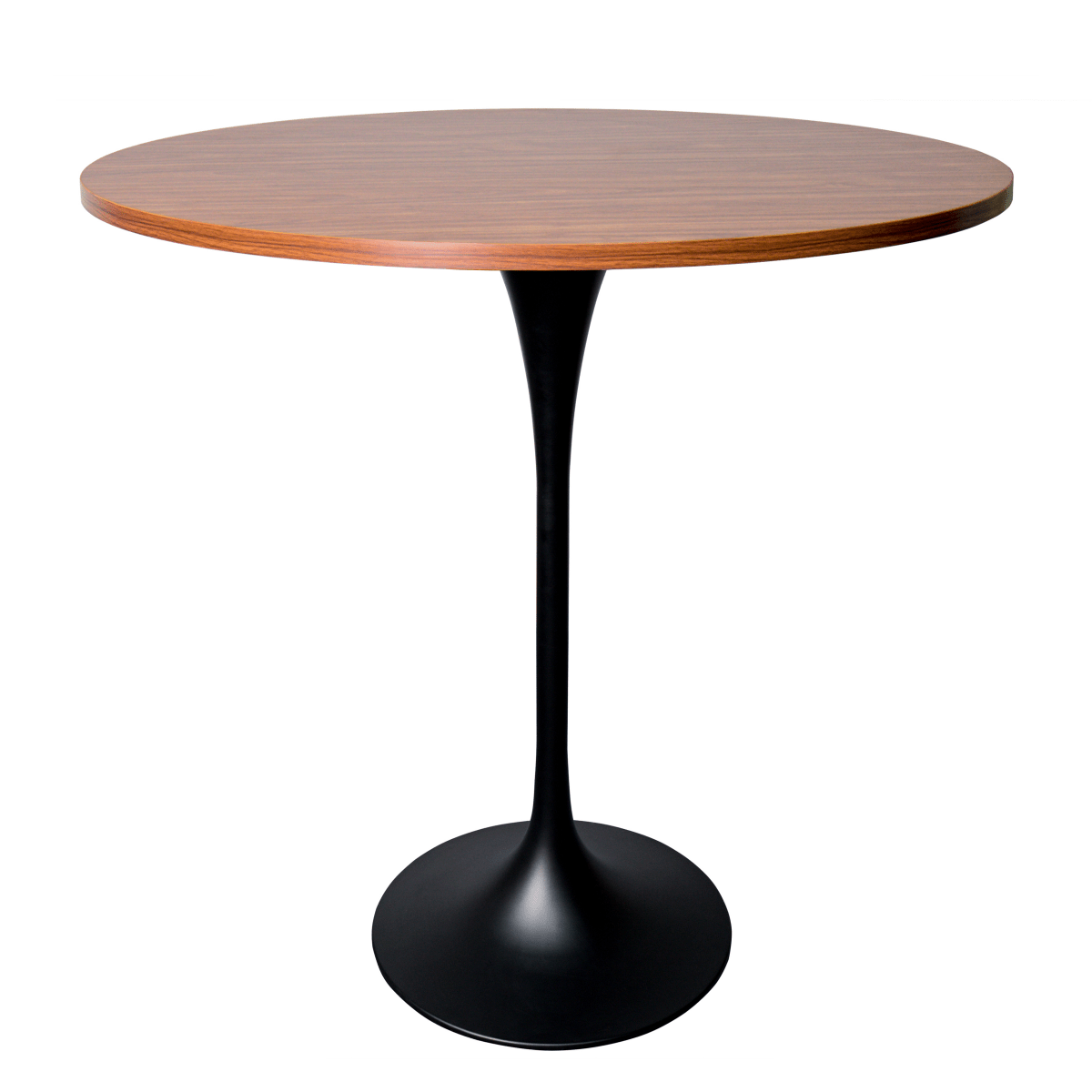 Verve Bar Height Dining Table with Round MDF/Sintered Stone/Resin Top & Black Stainless Steel Base