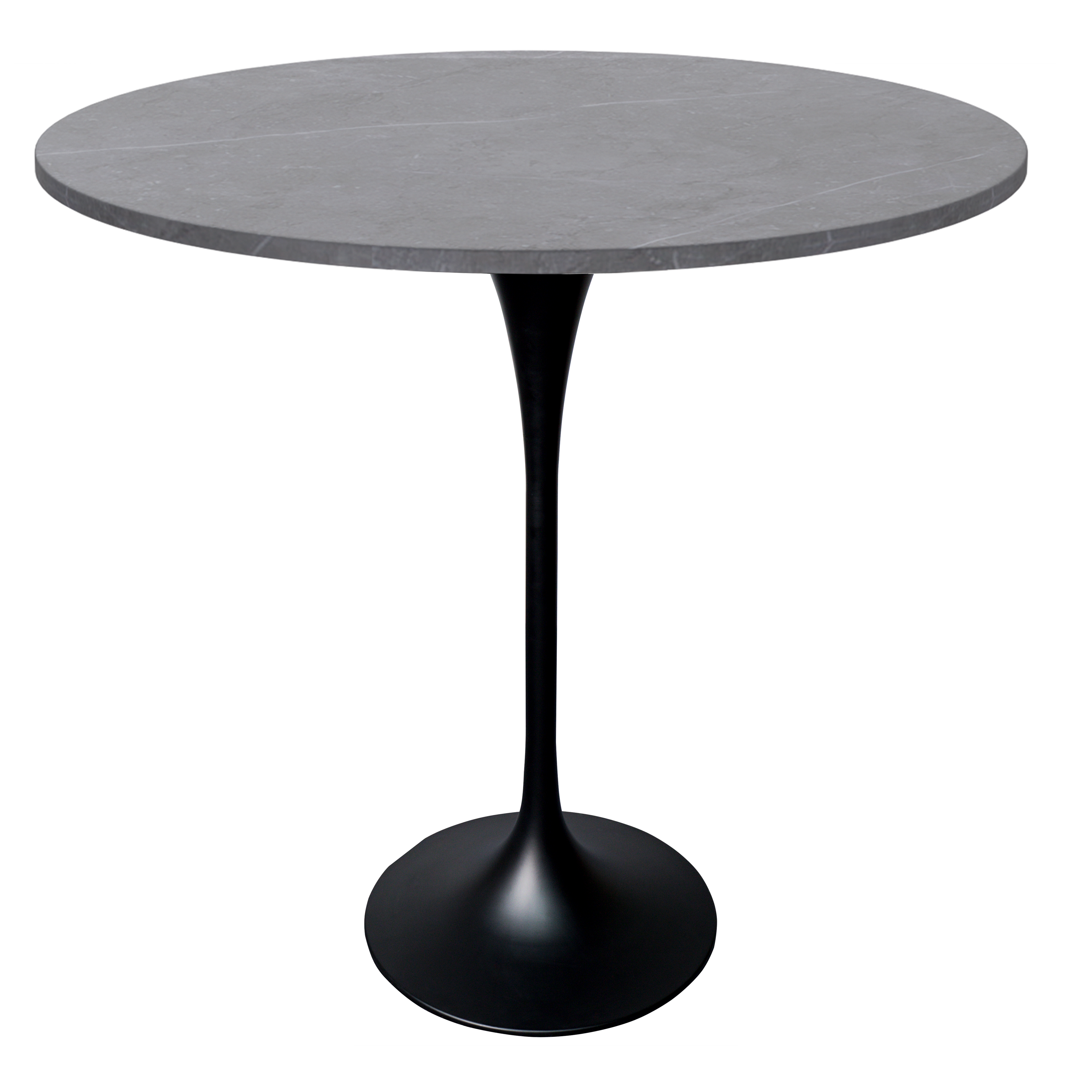 Verve Bar Height Dining Table with Round MDF/Sintered Stone/Resin Top & Black Stainless Steel Base