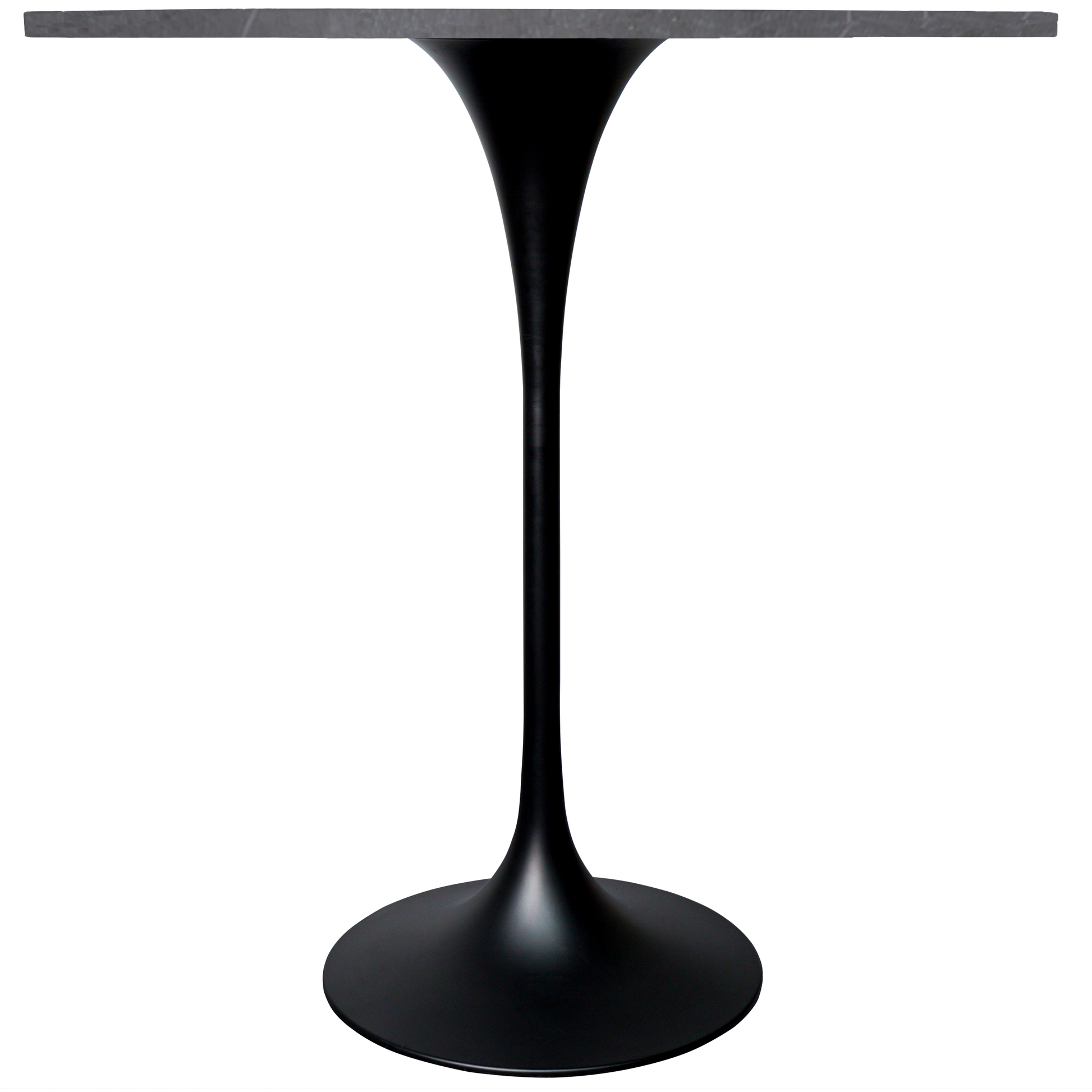 Verve Bar Height Dining Table with Round MDF/Sintered Stone/Resin Top & Black Stainless Steel Base