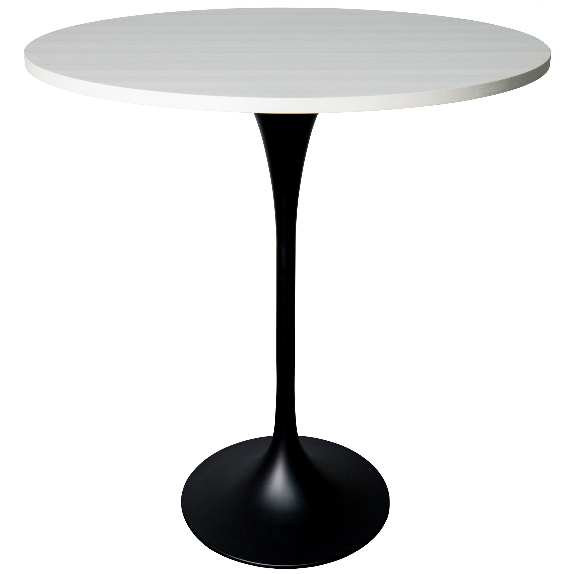Verve Bar Height Dining Table with Round MDF/Sintered Stone/Resin Top & Black Stainless Steel Base