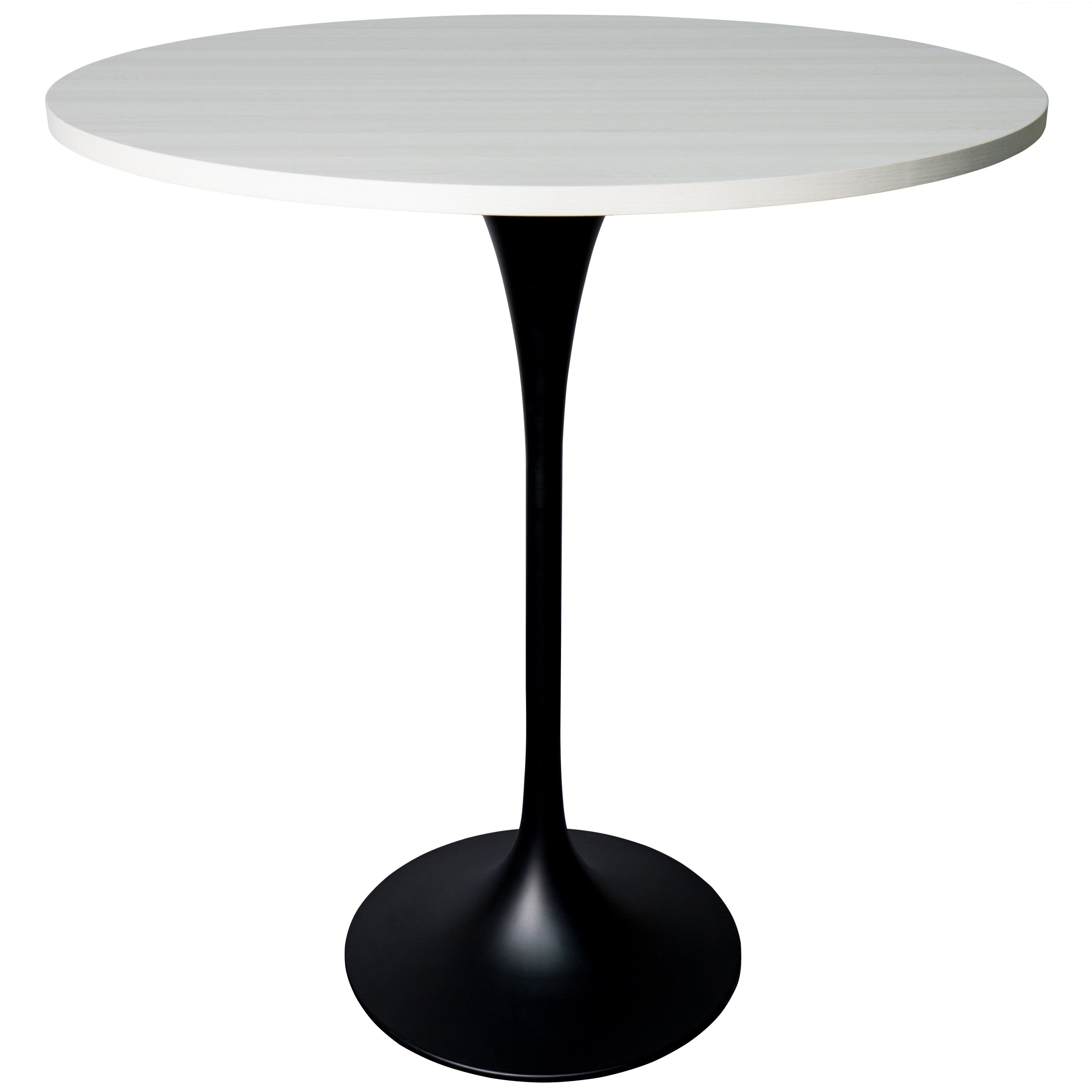 Verve Bar Height Dining Table with Round MDF/Sintered Stone/Resin Top & Black Stainless Steel Base